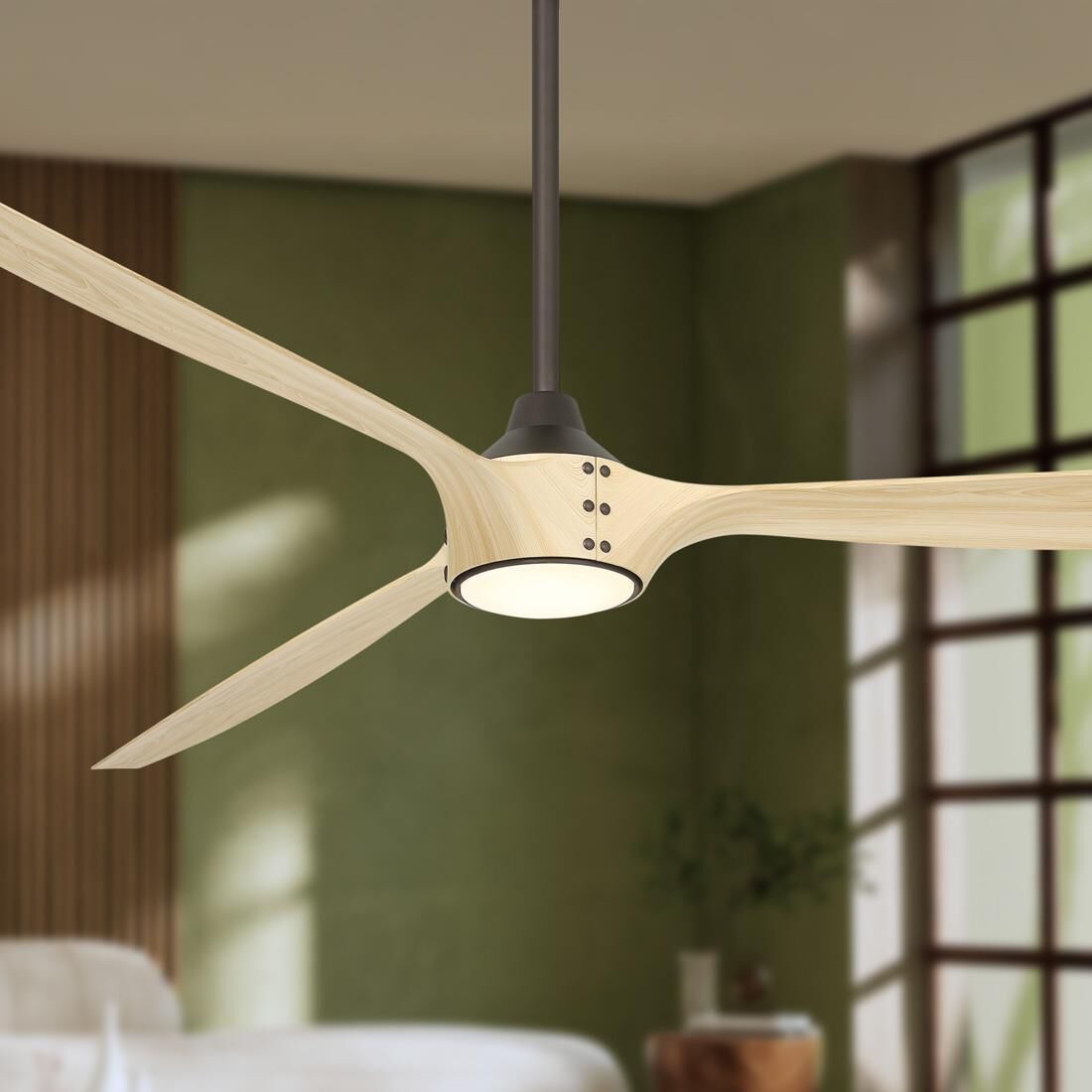 Shown in Dark Bronze with White Oak finish and White Etched PC Lens glass