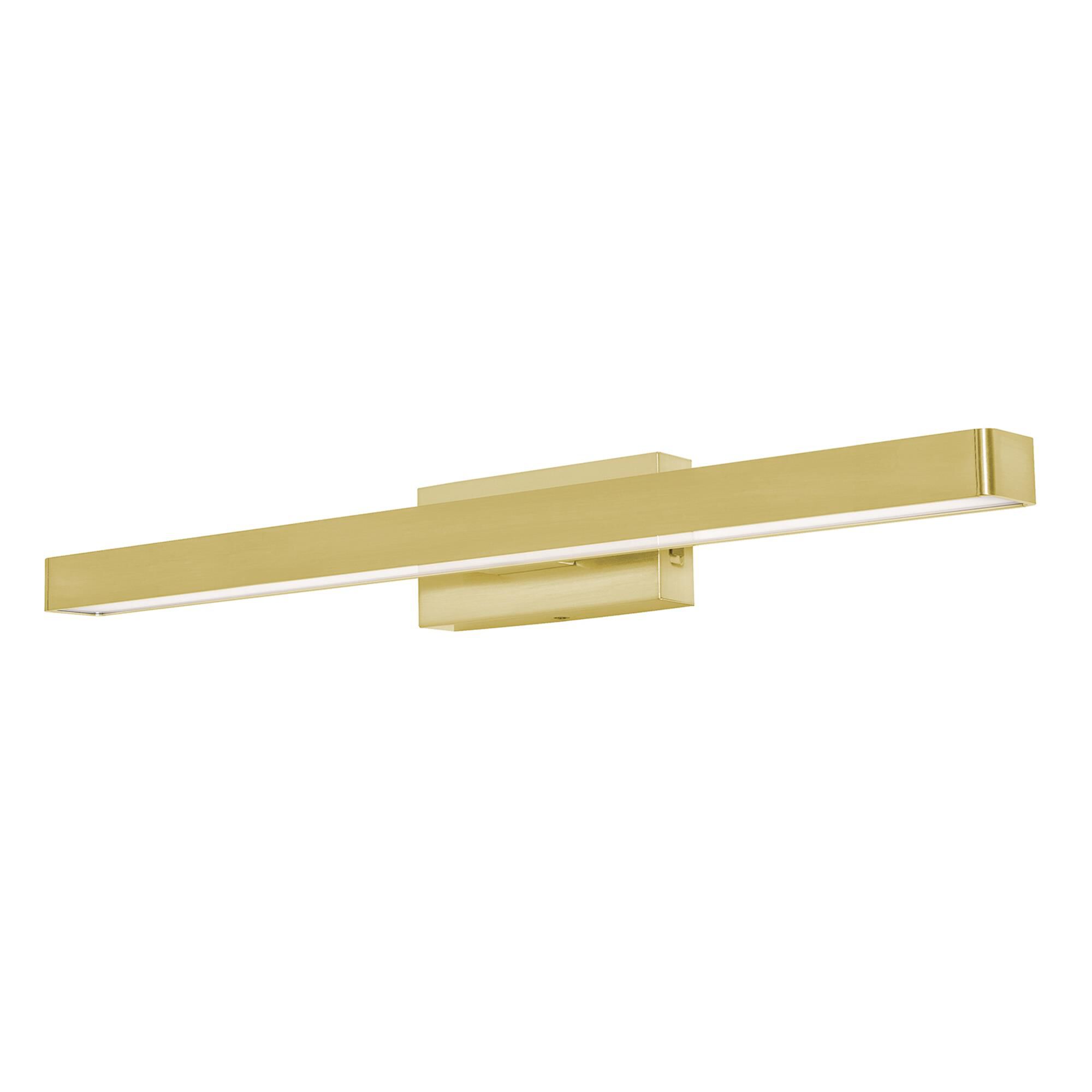 Shown in Satin Brass finish and White Acrylic shade