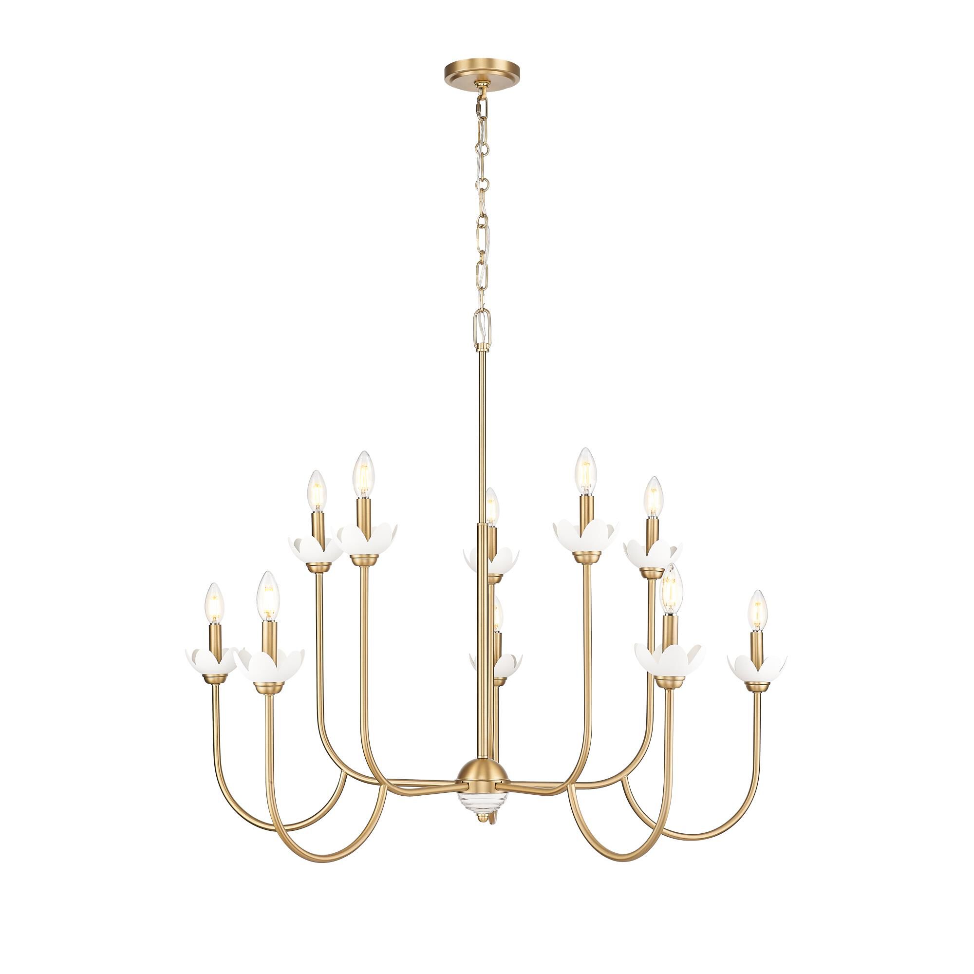 Shown in Modern Gold finish and Clear Ribbed glass and Clear Ribbed shade