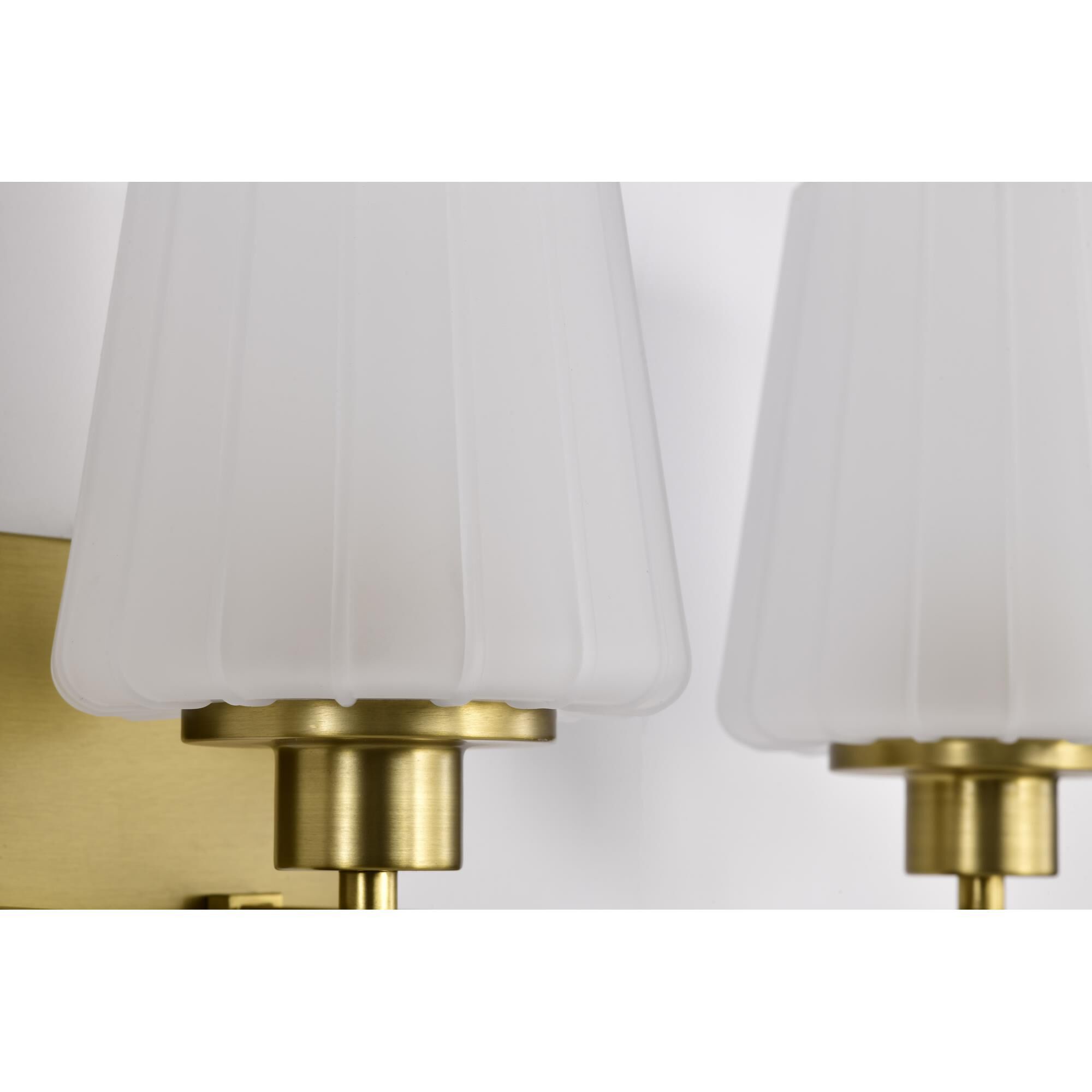 Shown in Vintage Brass finish and Etched White glass