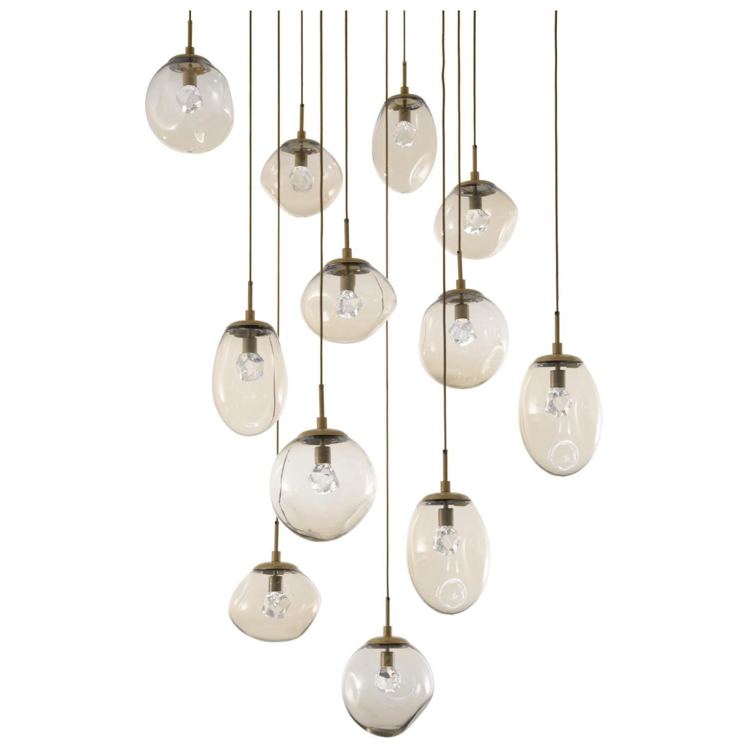 Shown in Gilded Brass finish and Zircon Inner Amber Outer glass