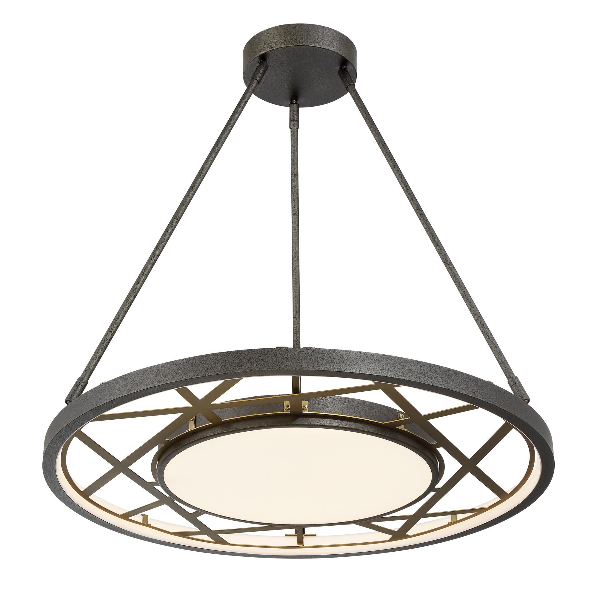 Shown in Smoked Iron And Soft Brass finish