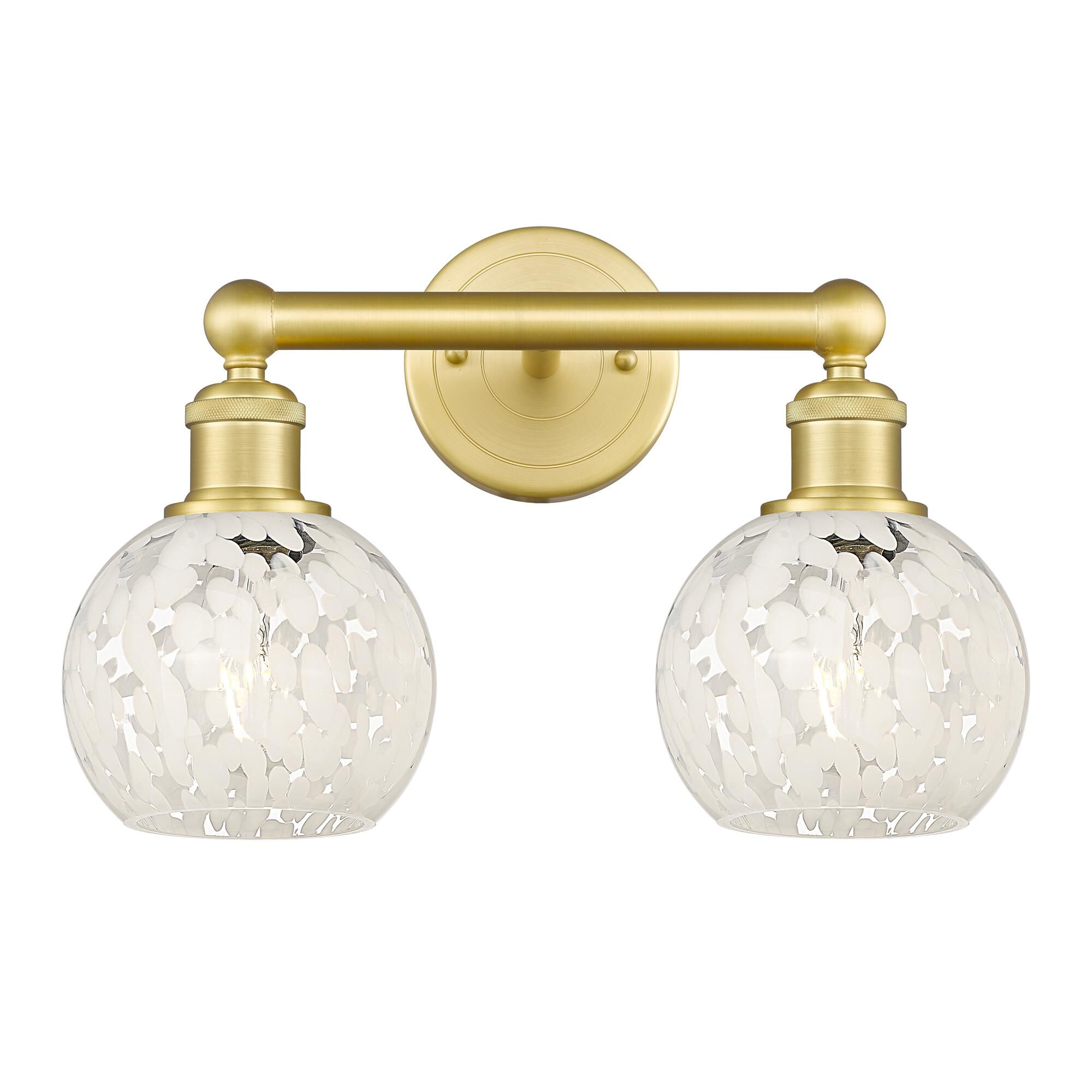 Shown in Satin Gold finish and White Mouchette glass