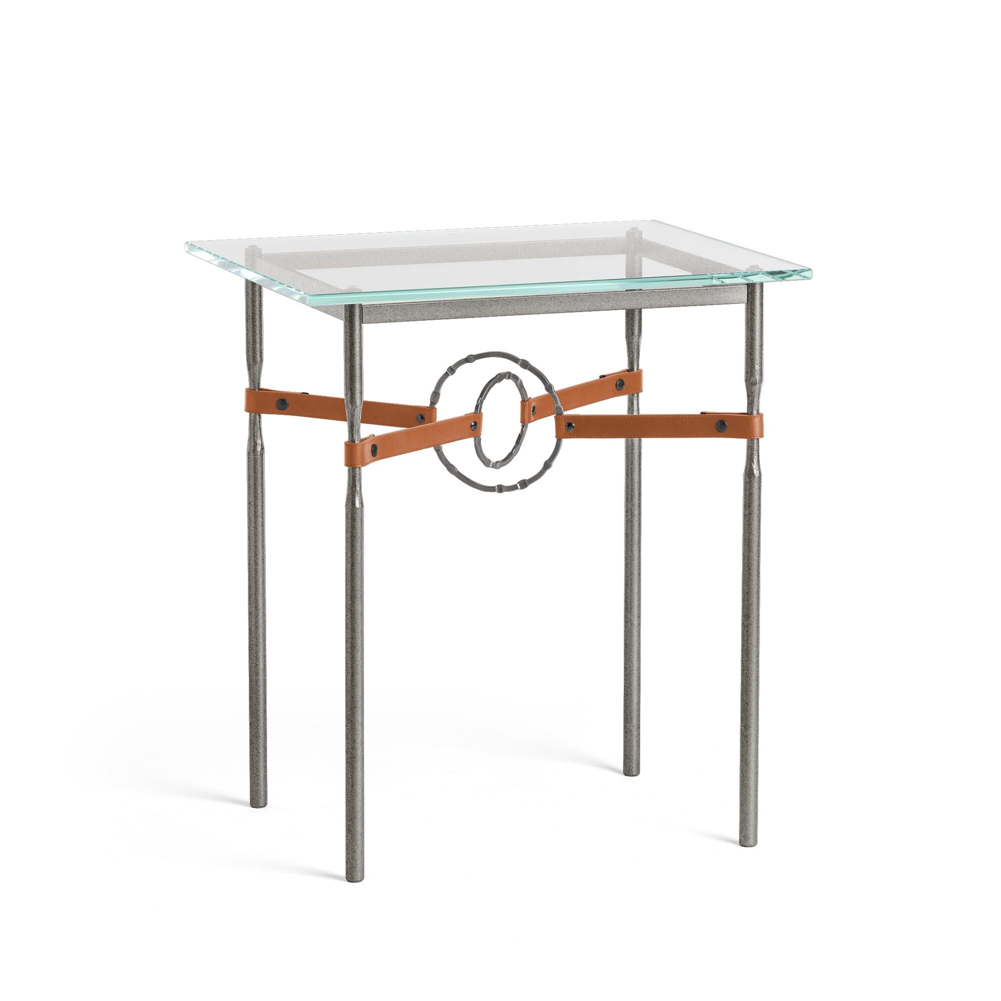 Shown in Natural Iron finish and Dark Smoke with Leather Chestnut  accent