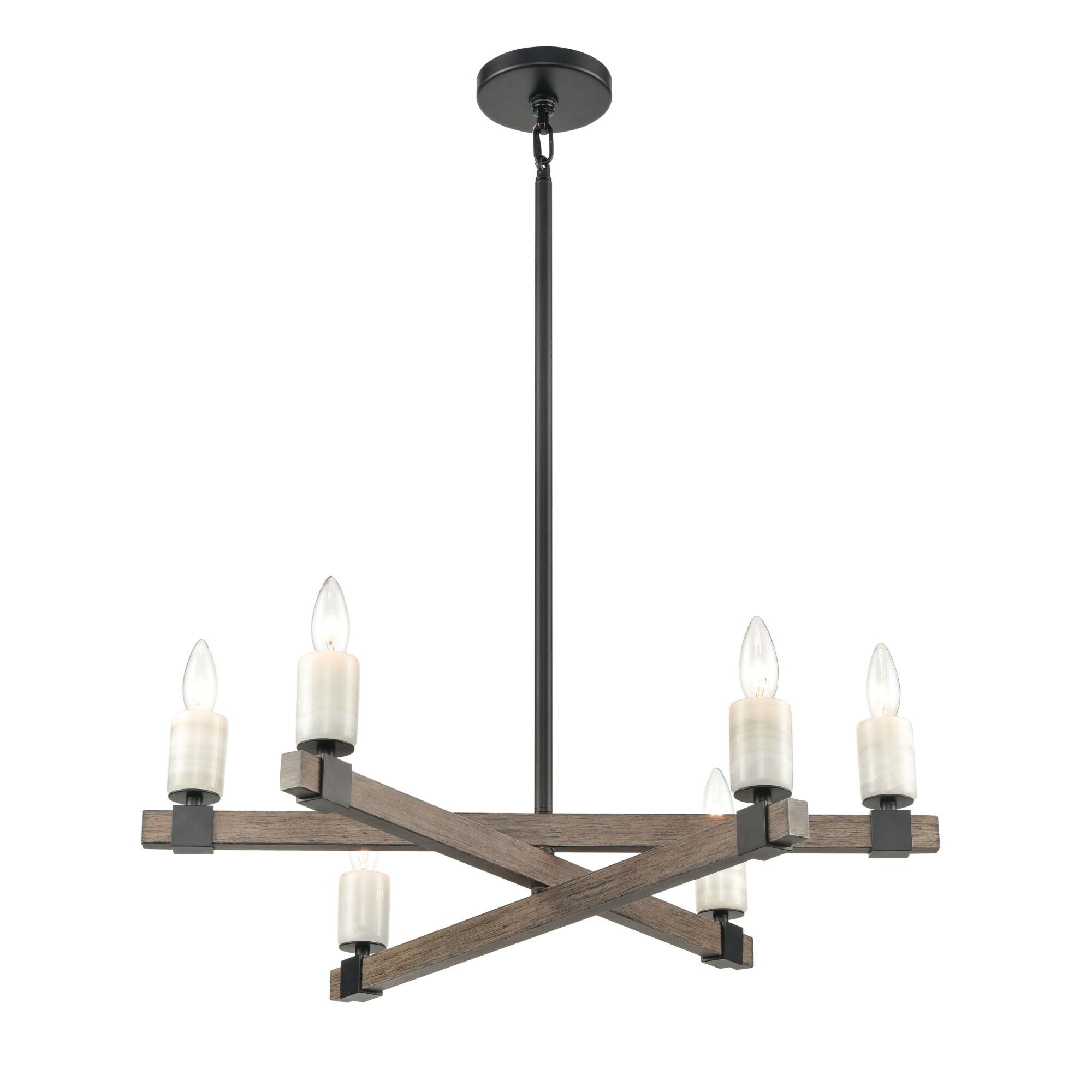 Stone Manor 27 Inch 6 Light Chandelier by ELK Lighting