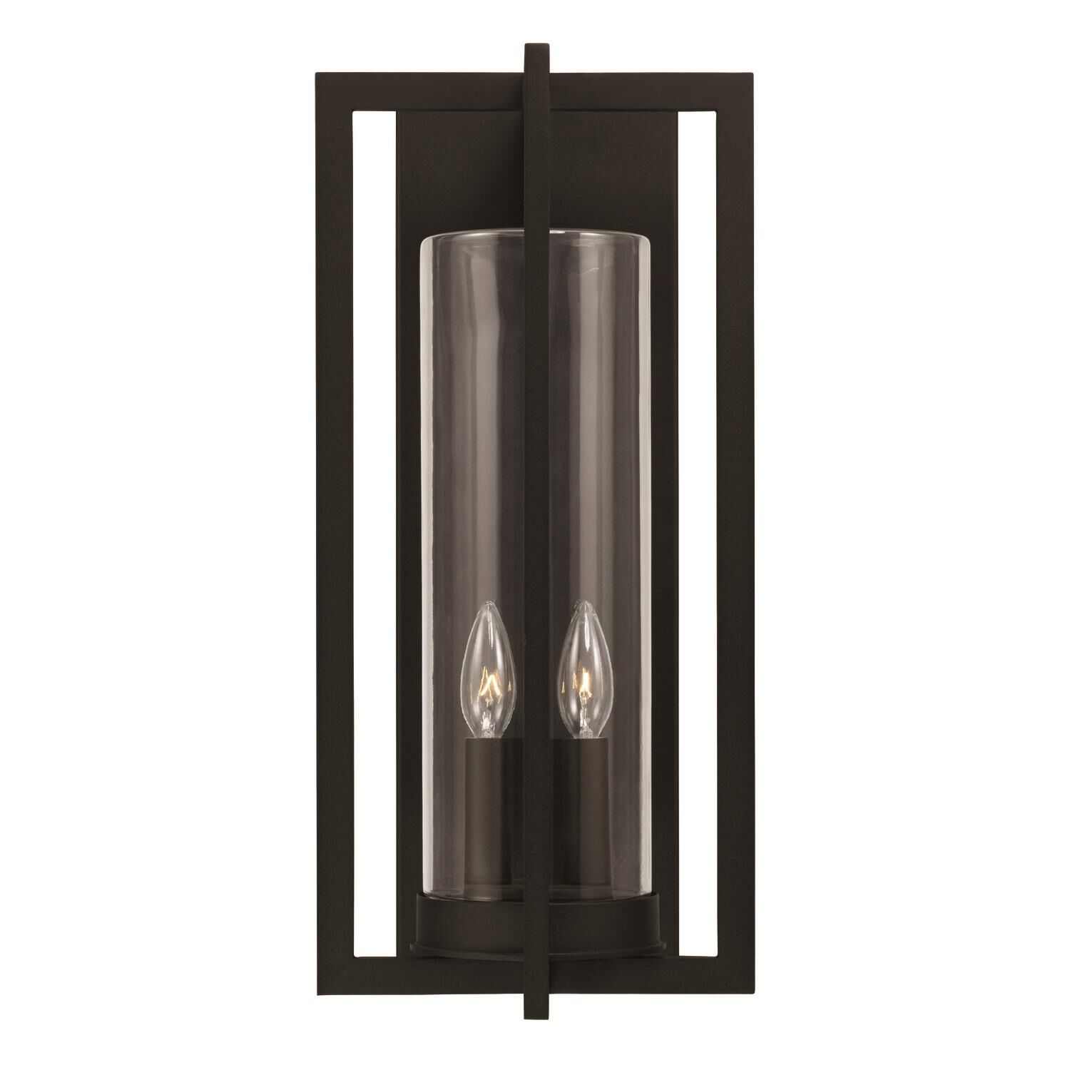 Shown in Black finish and Clear glass