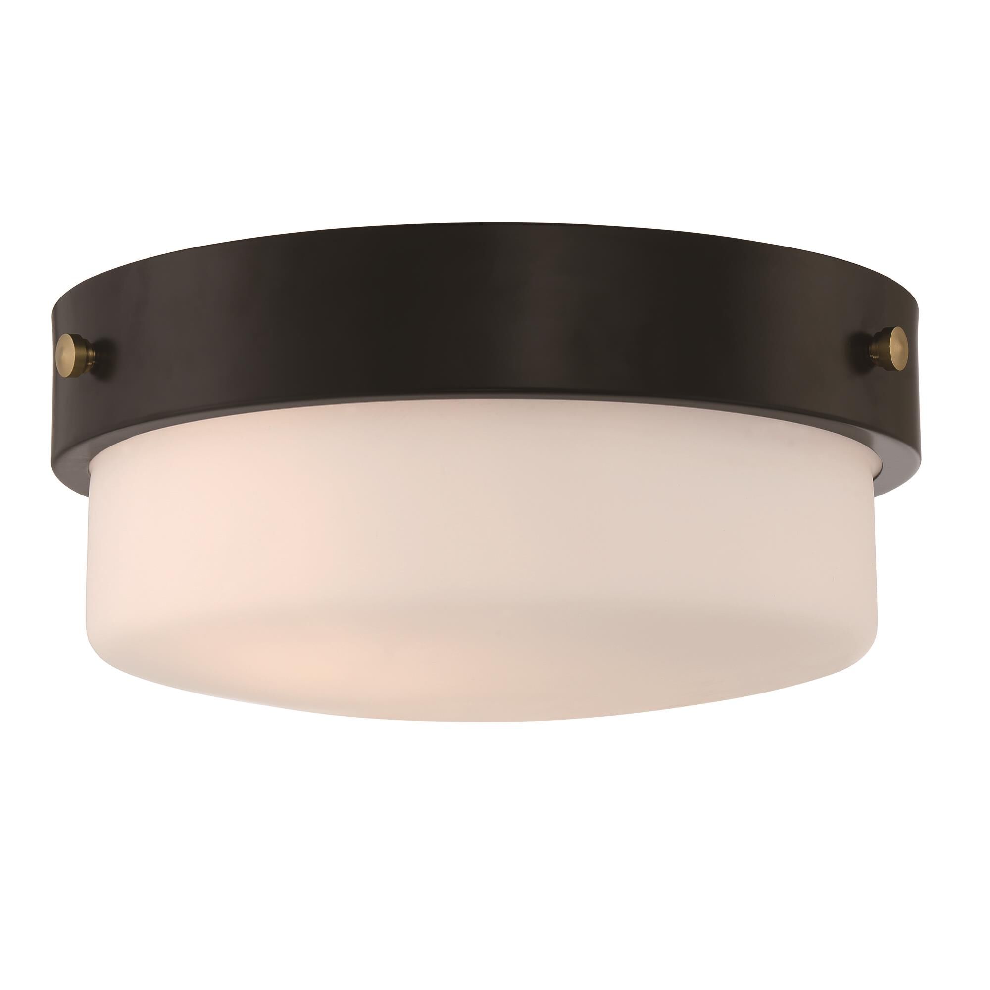 Shown in Flat Black finish and White Frosted glass and Glass shade