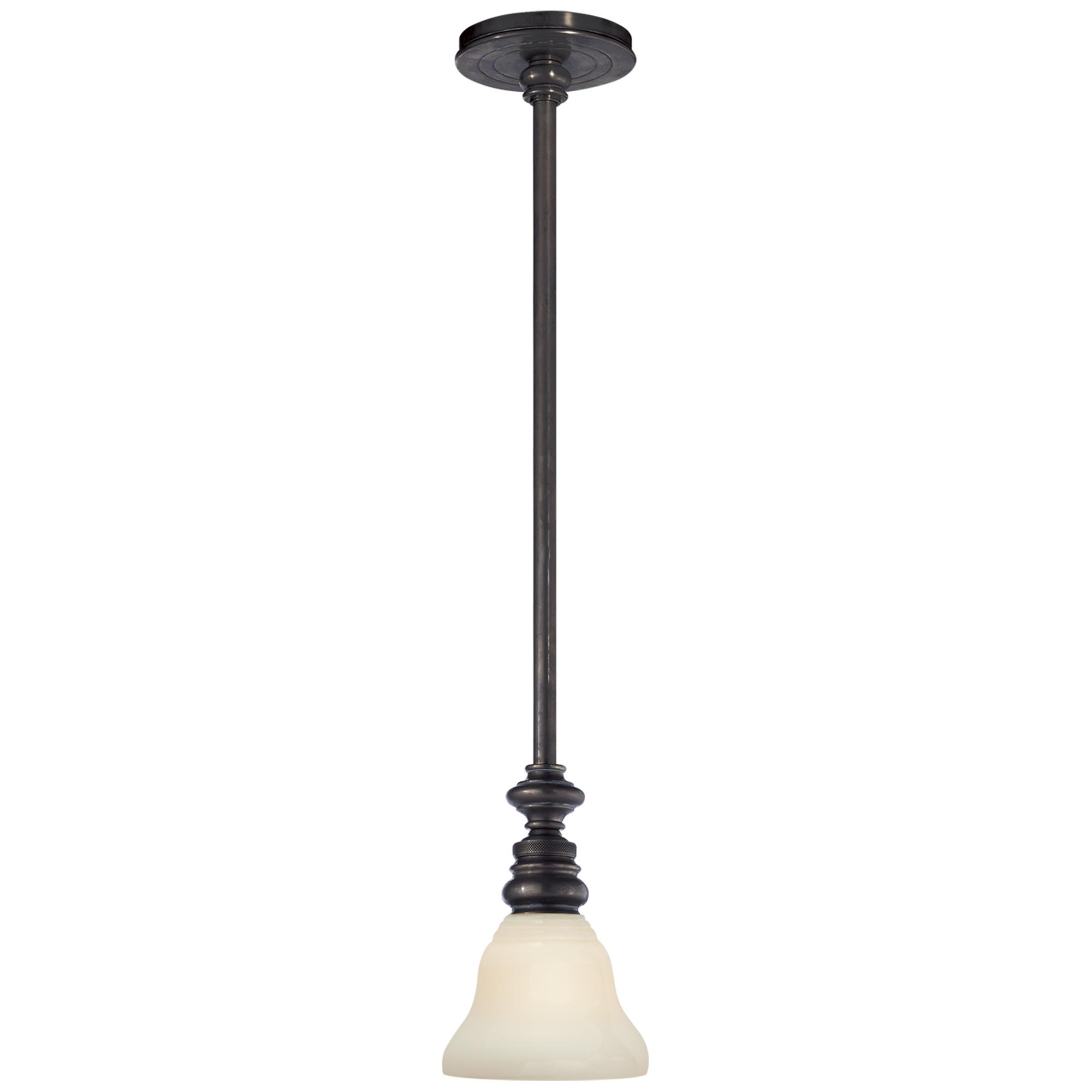 Shown in Bronze finish and White Glass Desk shade