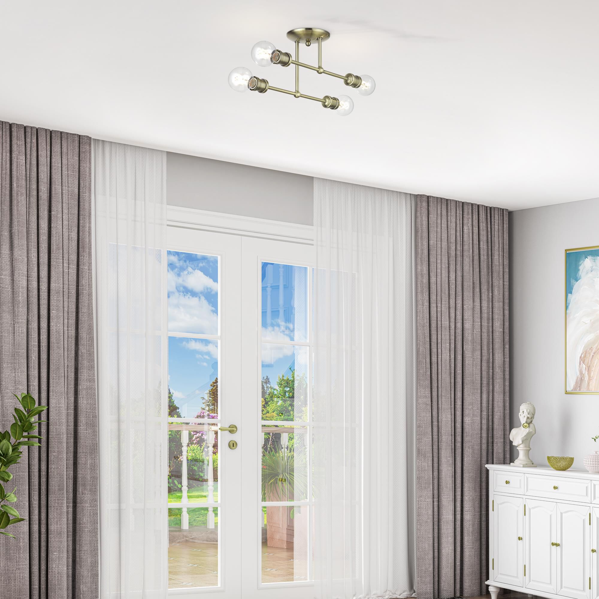 Delacroix 17 Inch Semi Flush Mount by Livex Lighting