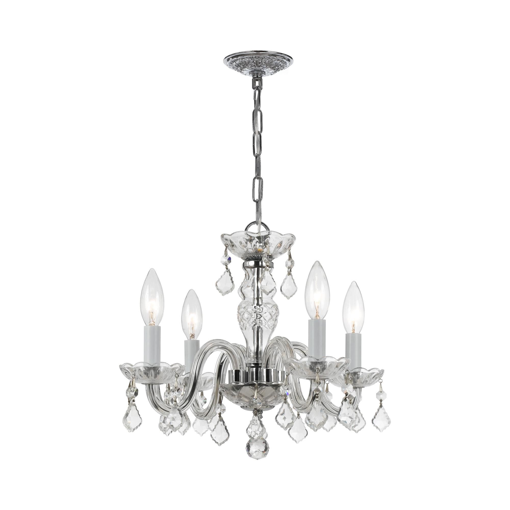 Traditional Crystal 15 Inch 4 Light Mini Chandelier by Crystorama