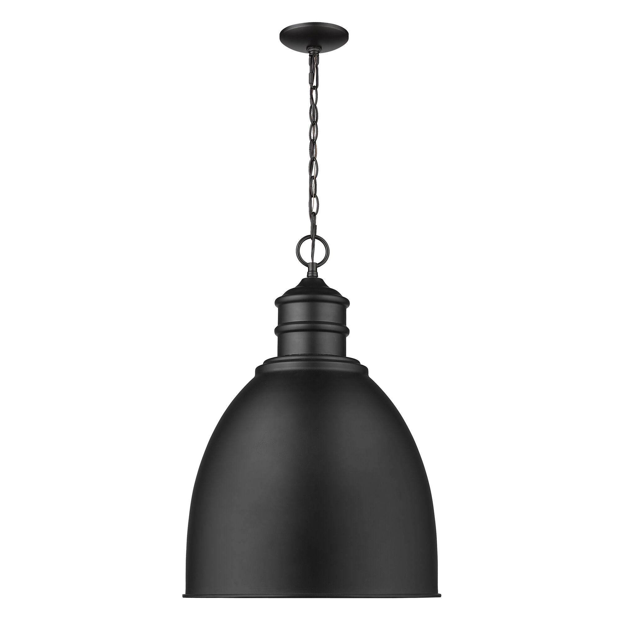 Shown in Matte Black finish and Matte Black glass and Matte Black Dome Shaped Metal shade
