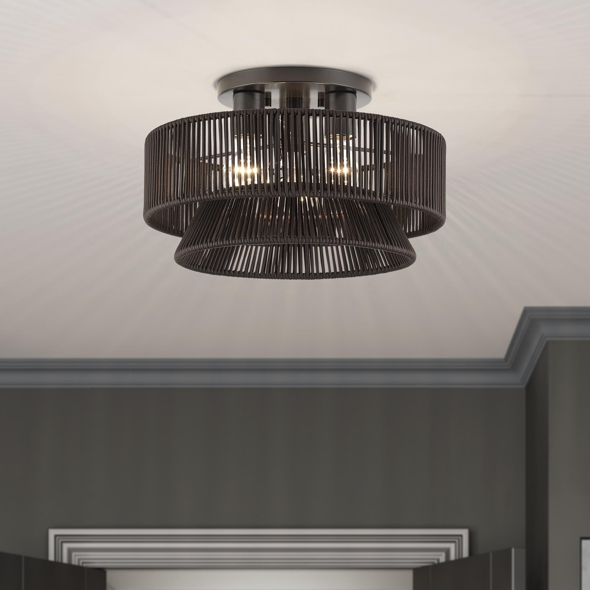 Florell 15 Inch Semi Flush Mount by Livex Lighting
