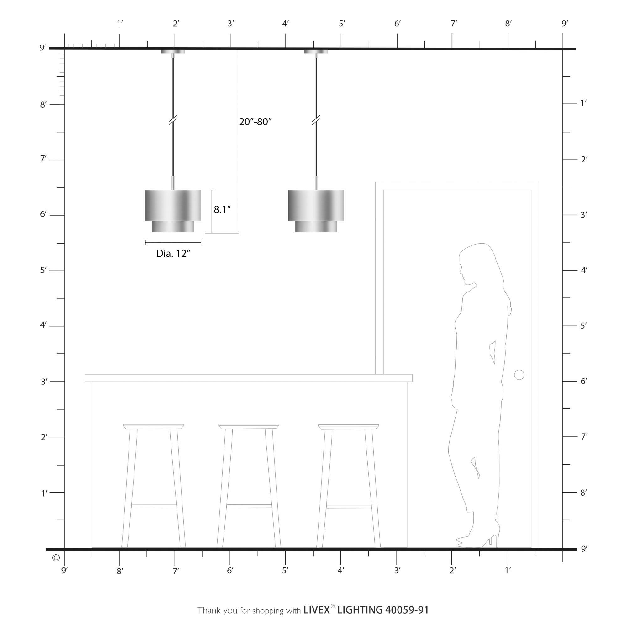 Zolana 12 Inch Mini Pendant by Livex Lighting