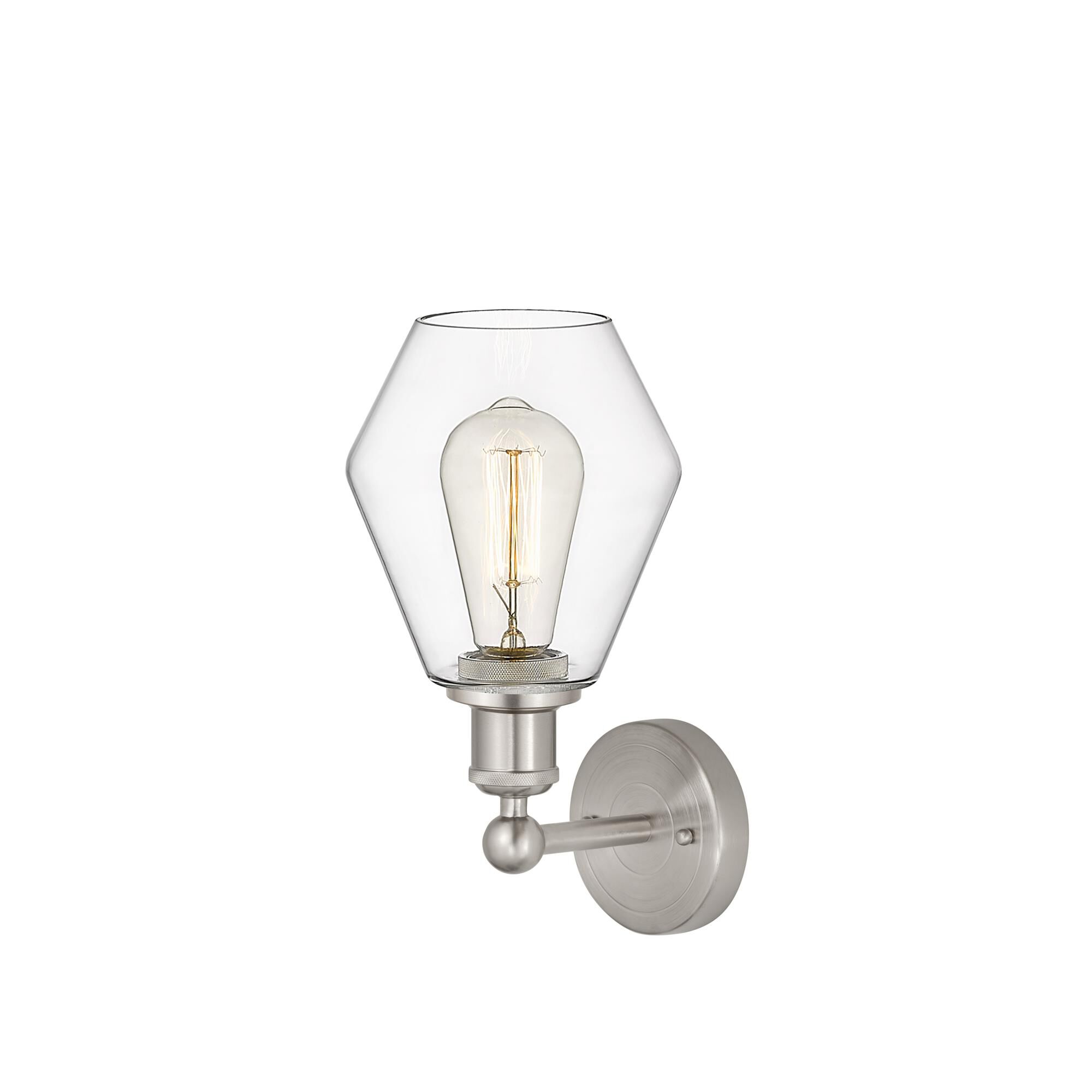 Shown in Brushed Satin Nickel  finish and Clear glass