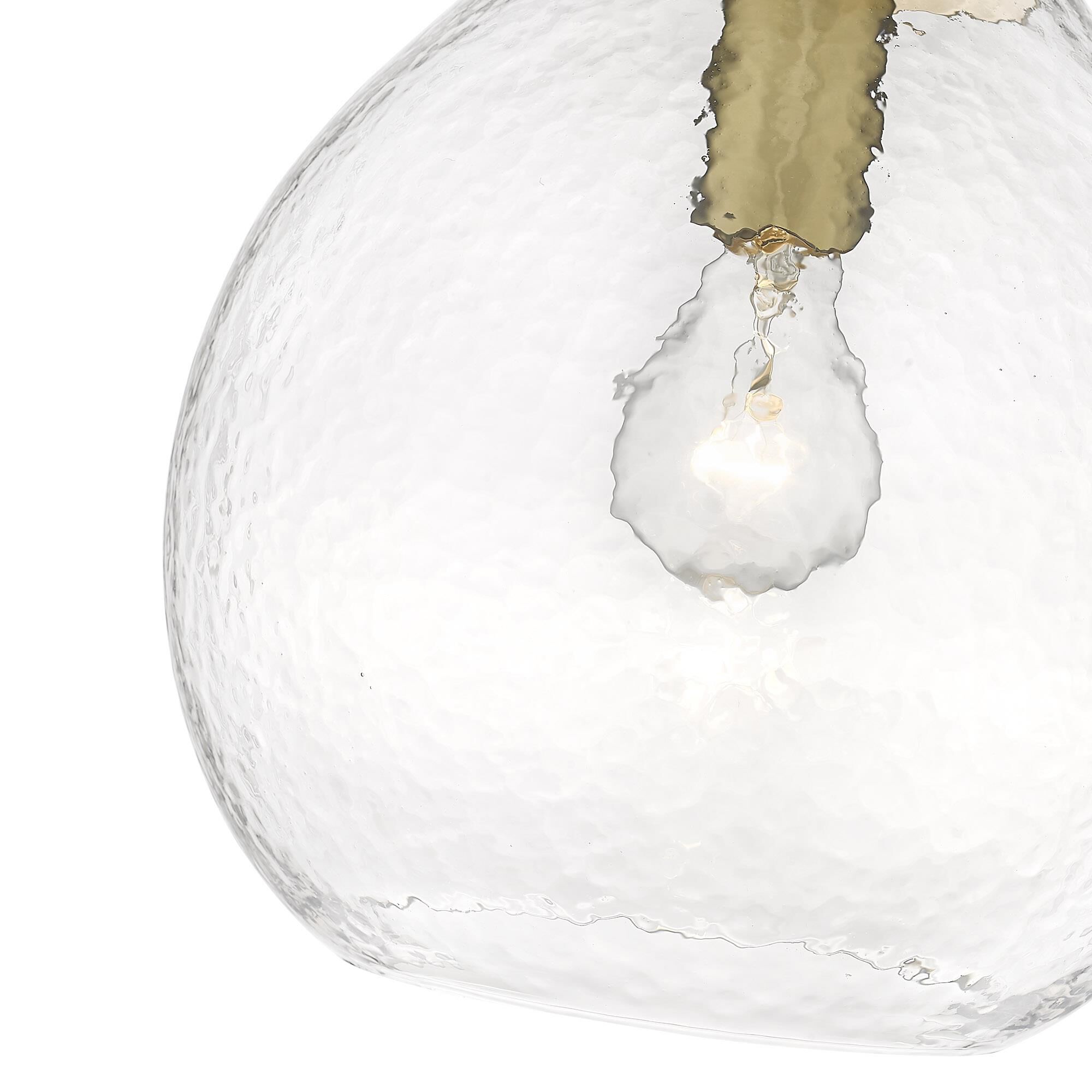 Shown in Brushed Champagne Bronze finish and Clear Hammered glass