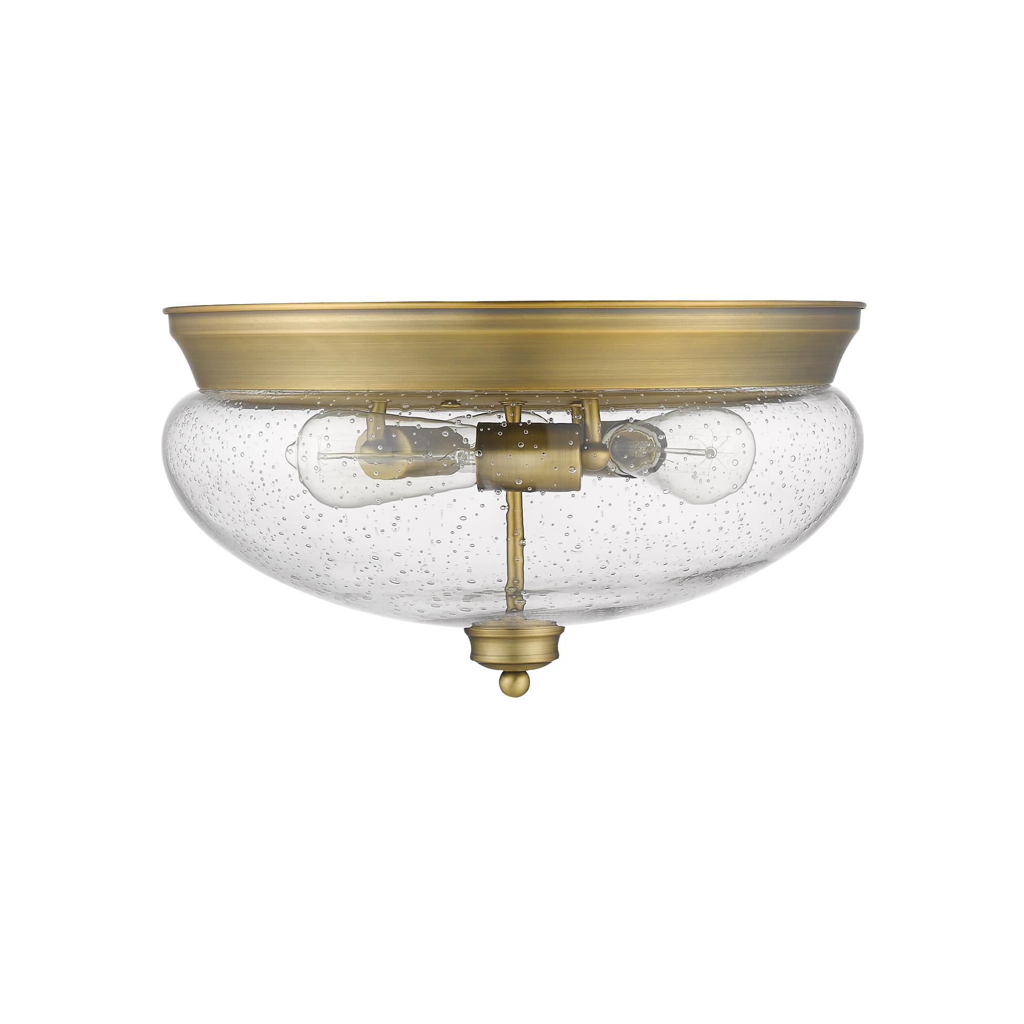 Shown in Heritage Brass finish and Glass shade