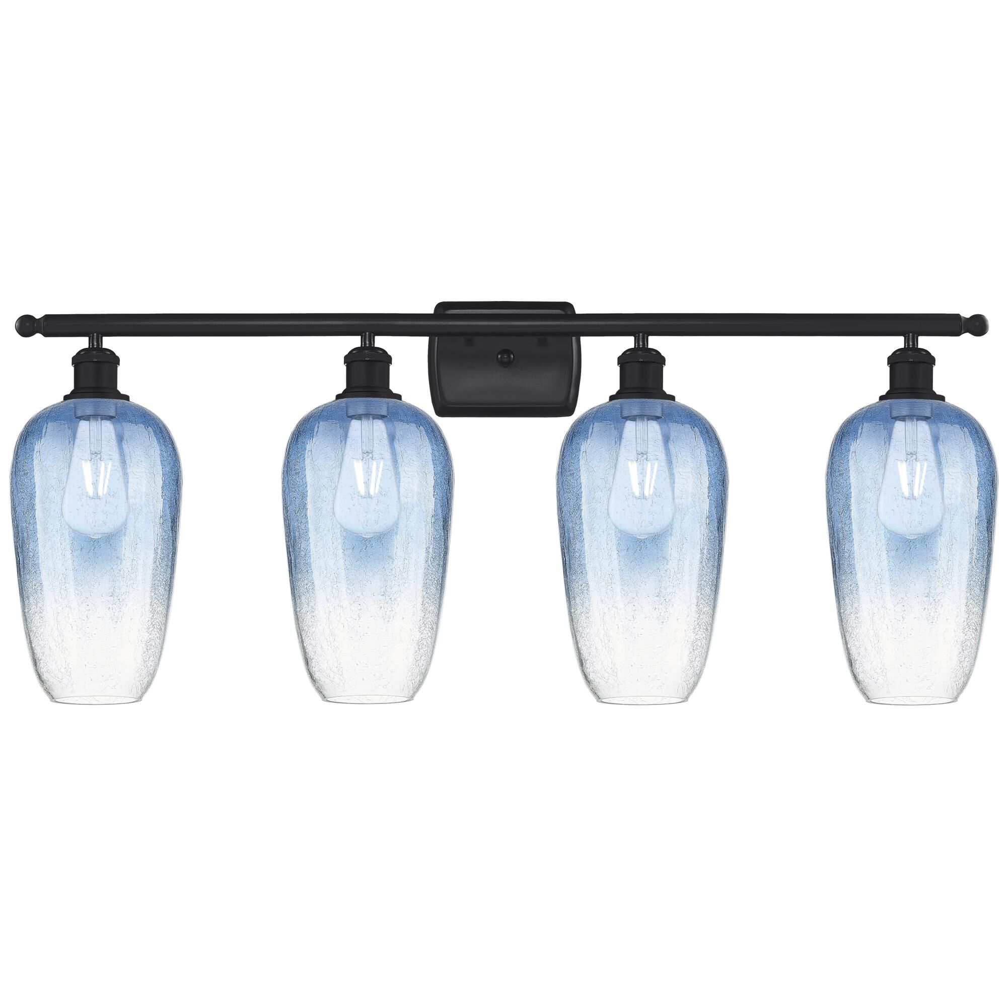 Shown in Matte Black finish and Sapphire Blue glass