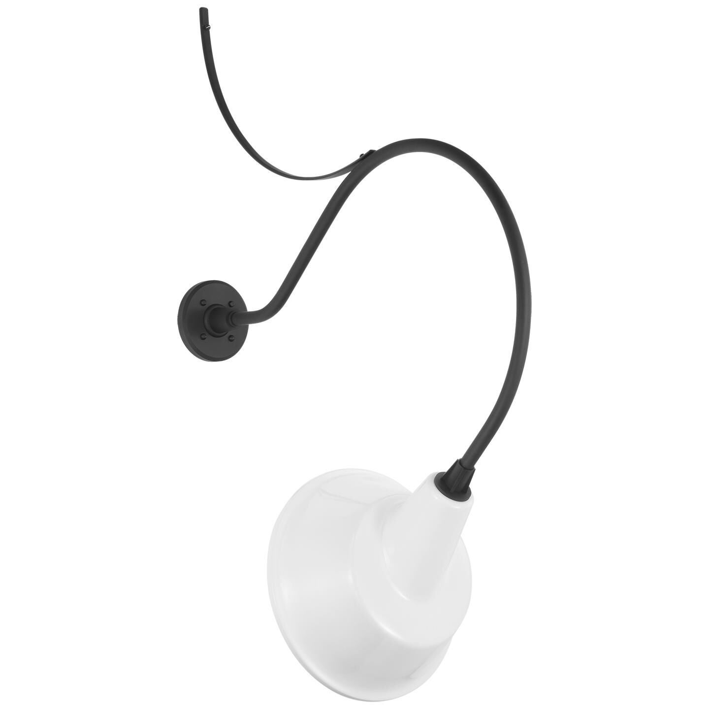 Shown in Matte Black finish and White shade
