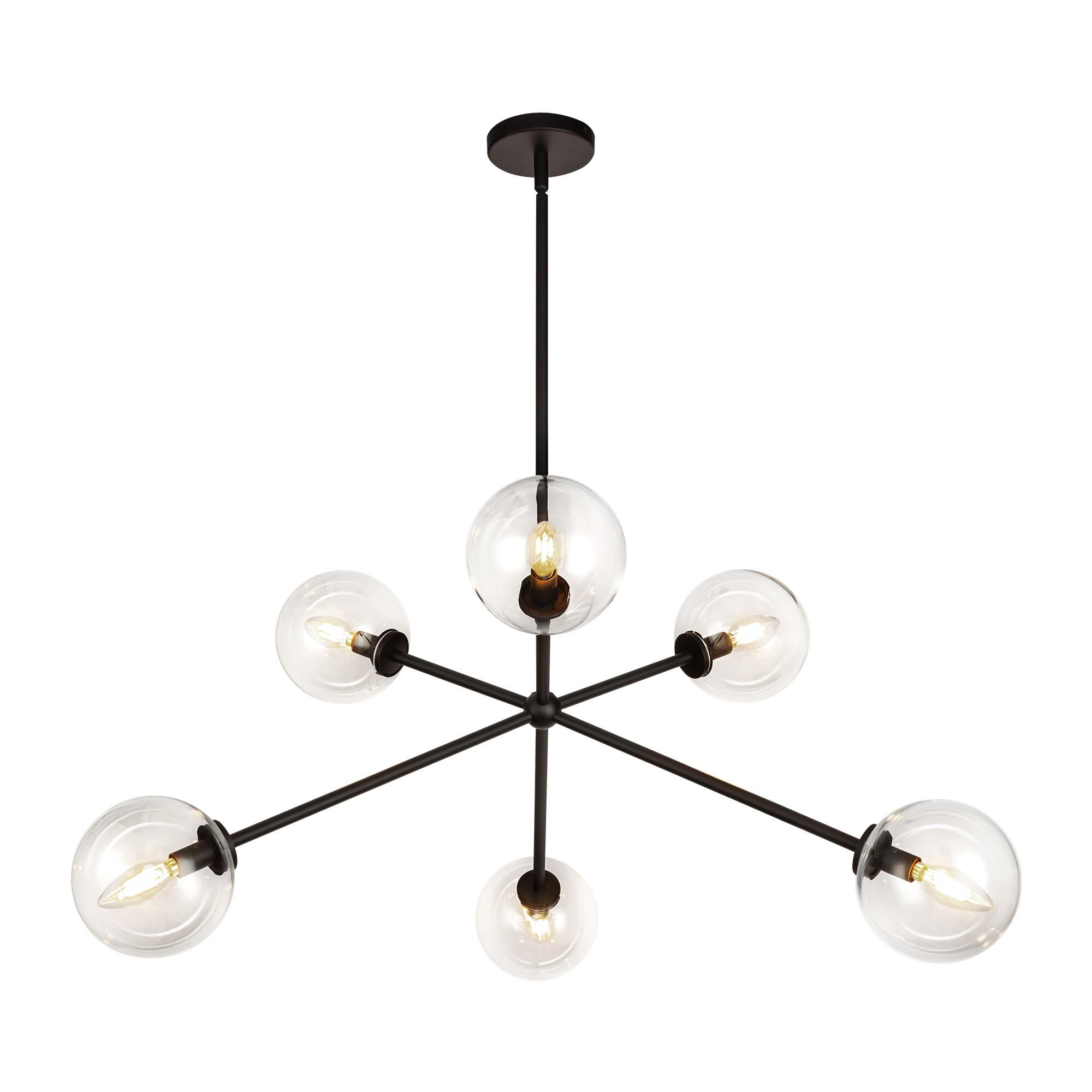 Shown in Aged Brass/Clear Glass|matte Black/Clear Glass finish and Clear glass and Clear Glass shade