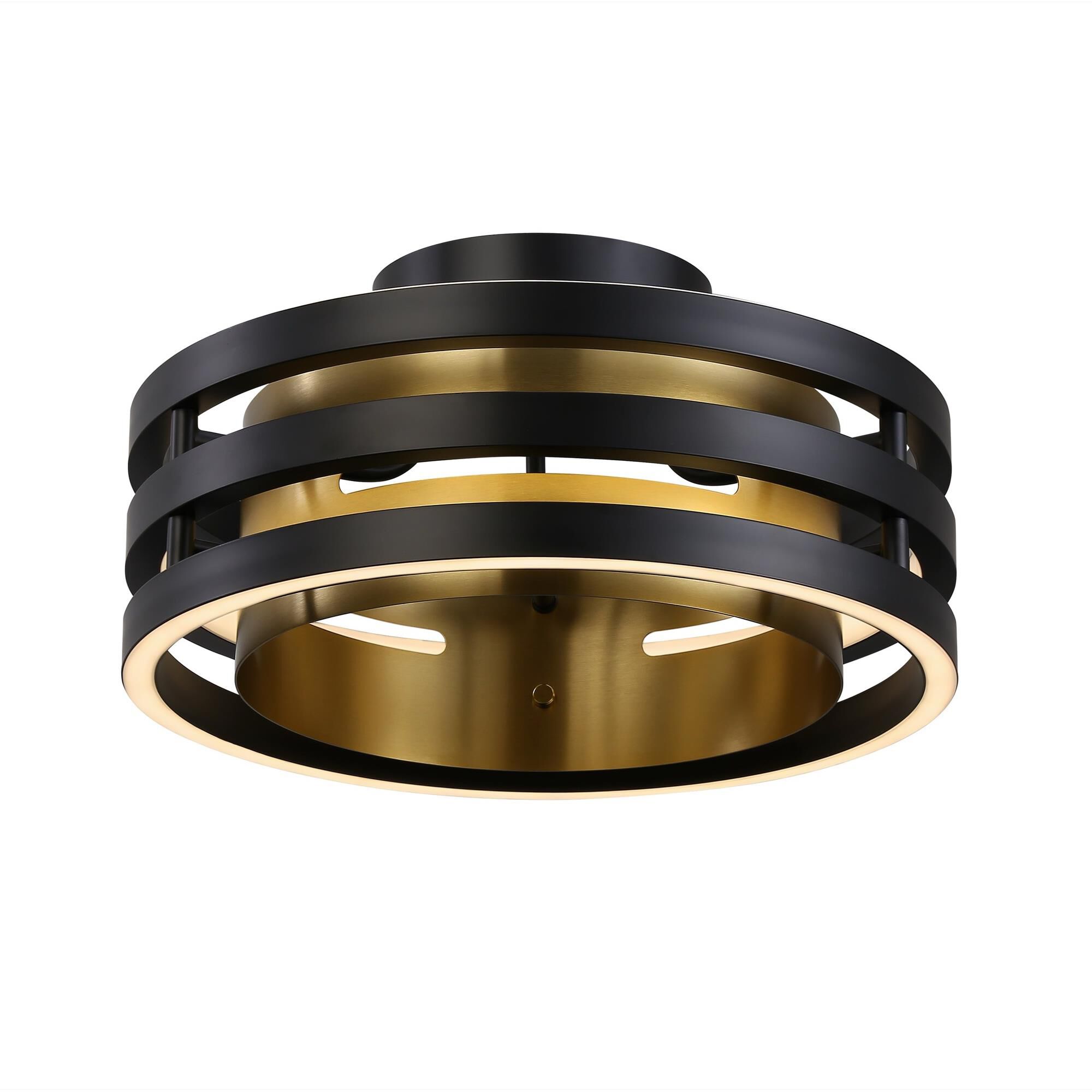 Shown in Black And Brushed Brass finish and Silicone shade