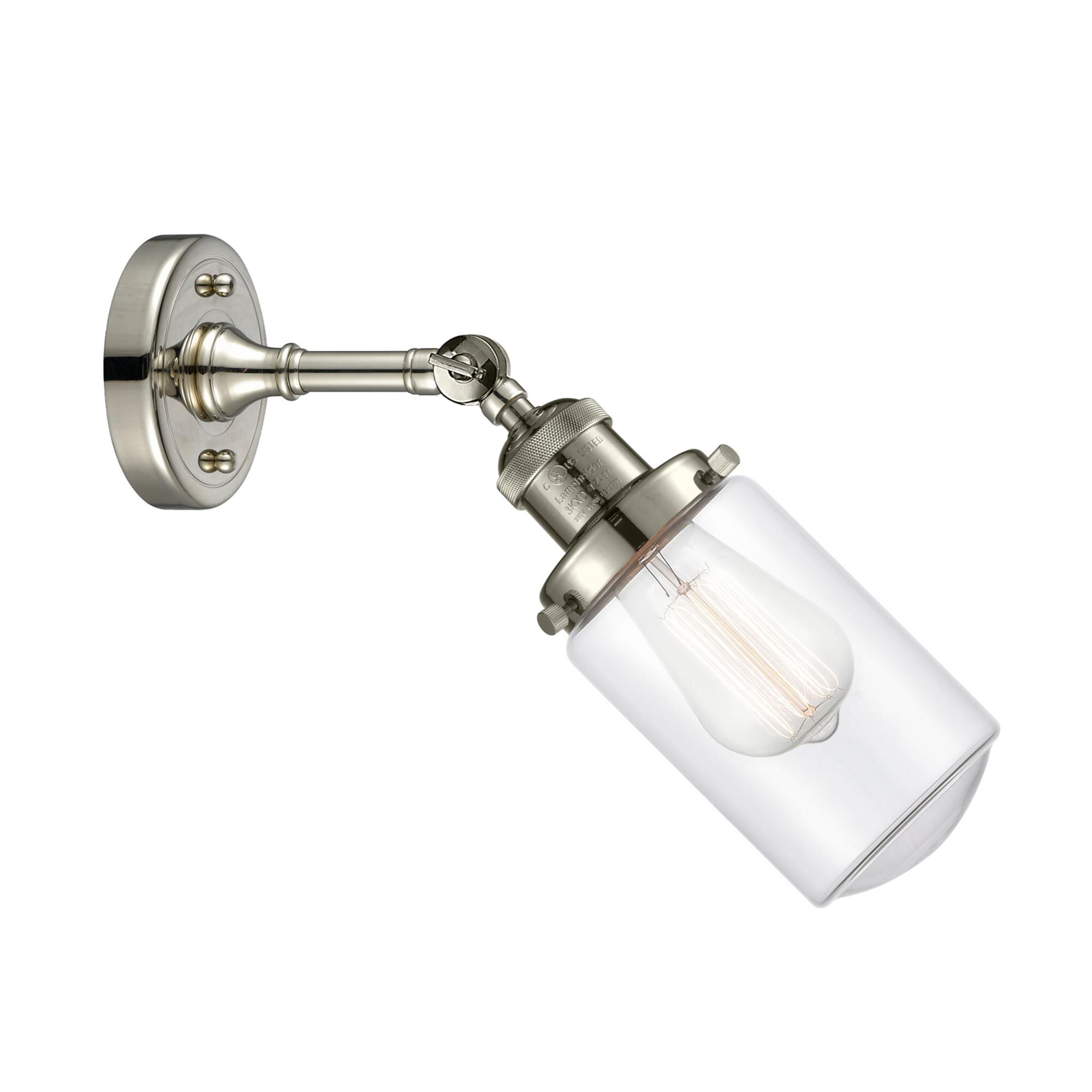 Shown in Polished Nickel finish and Schoolhouse glass and Glass shade and Bulb Tint - Amber accent