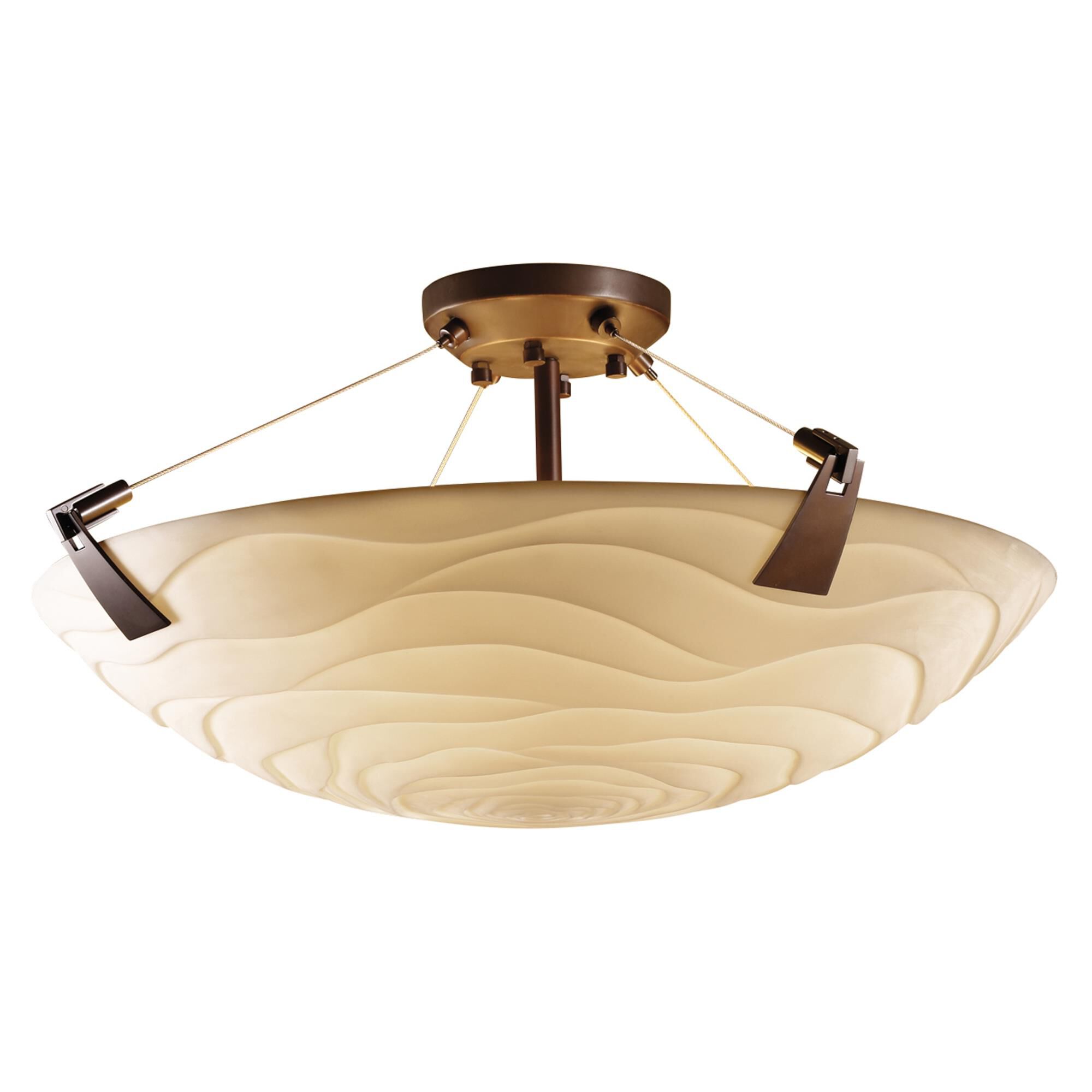 Porcelina 27 Inch 6 Light Semi Flush Mount by Justice Design Group