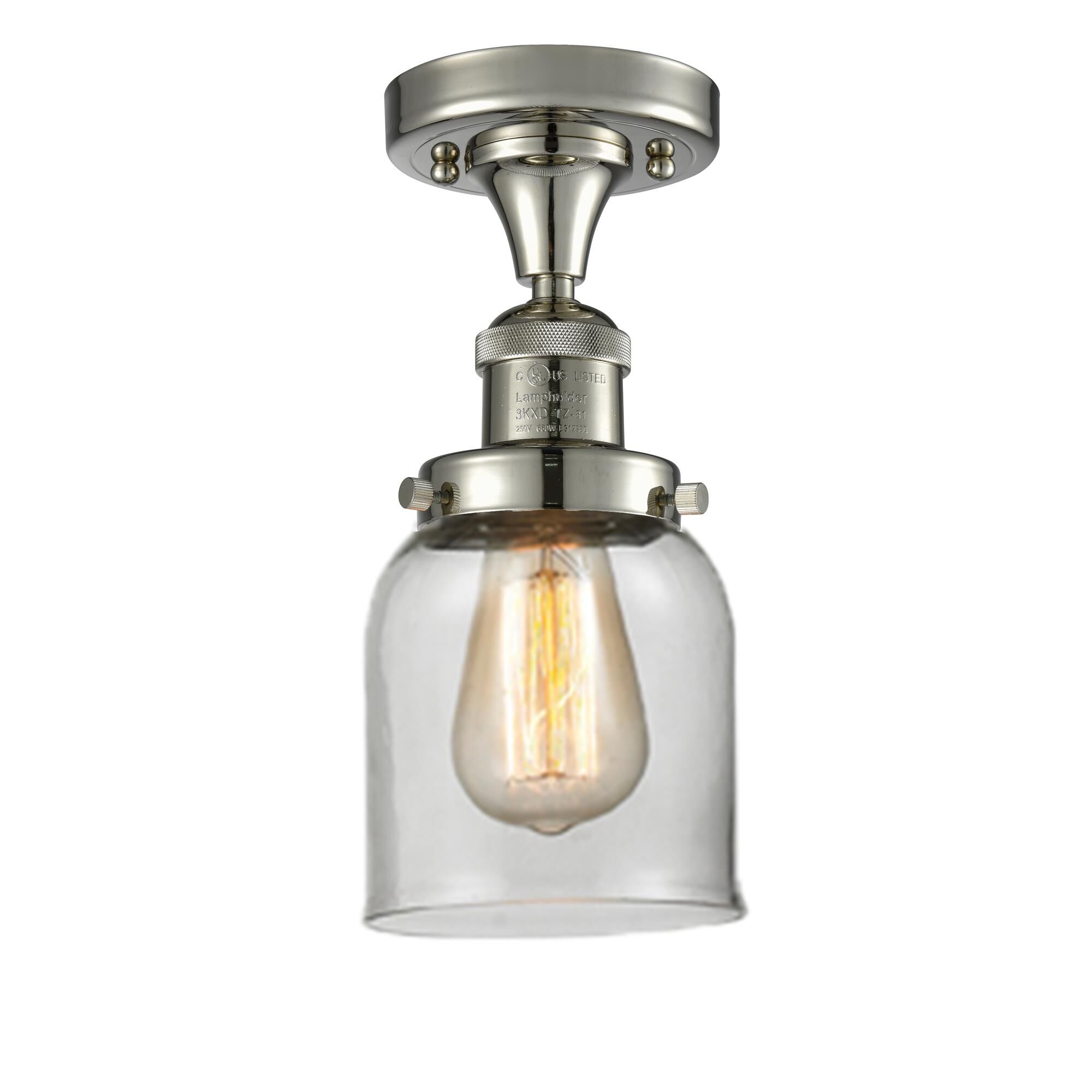 Shown in Polished Nickel finish and Clear glass