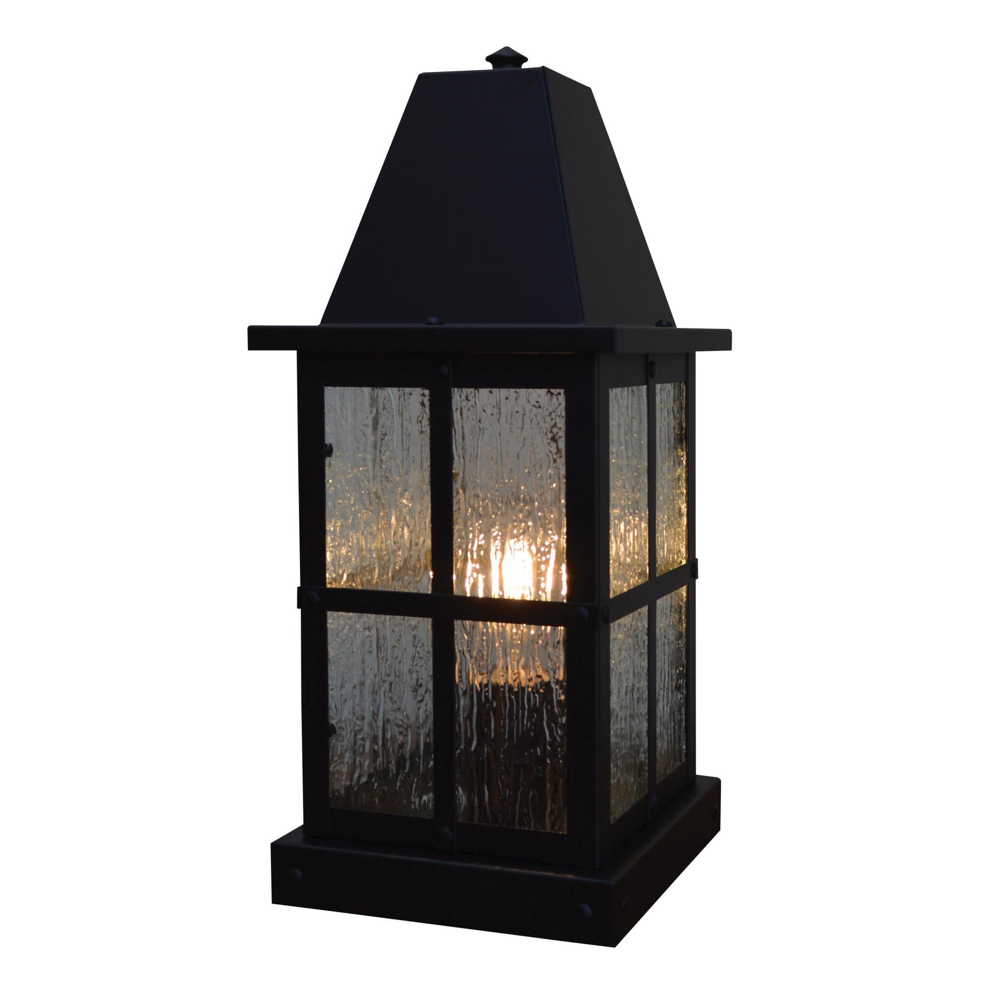 Shown in Satin Black finish and Rain Mist glass