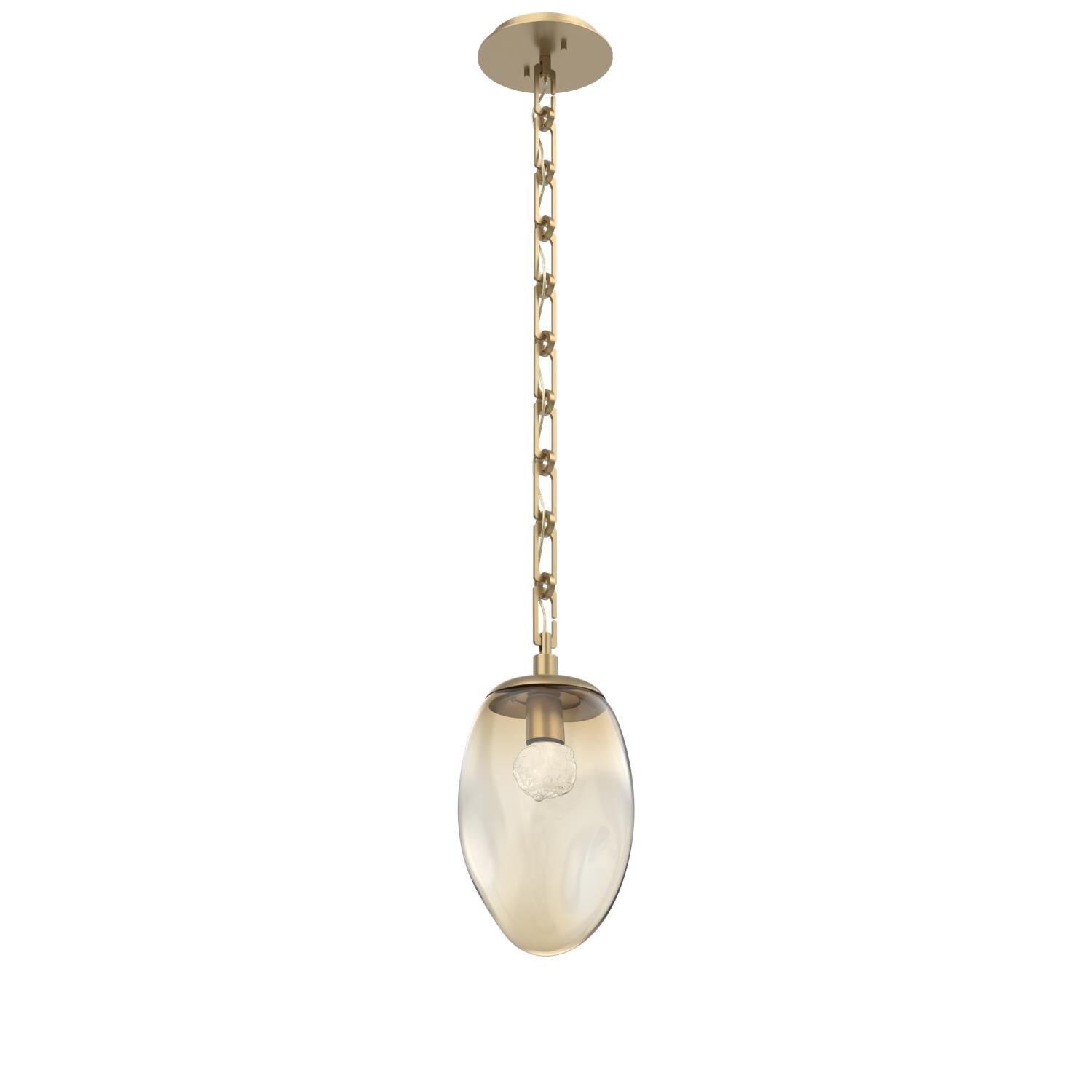 Shown in Gilded Brass finish and Amber with Rounded Gem glass