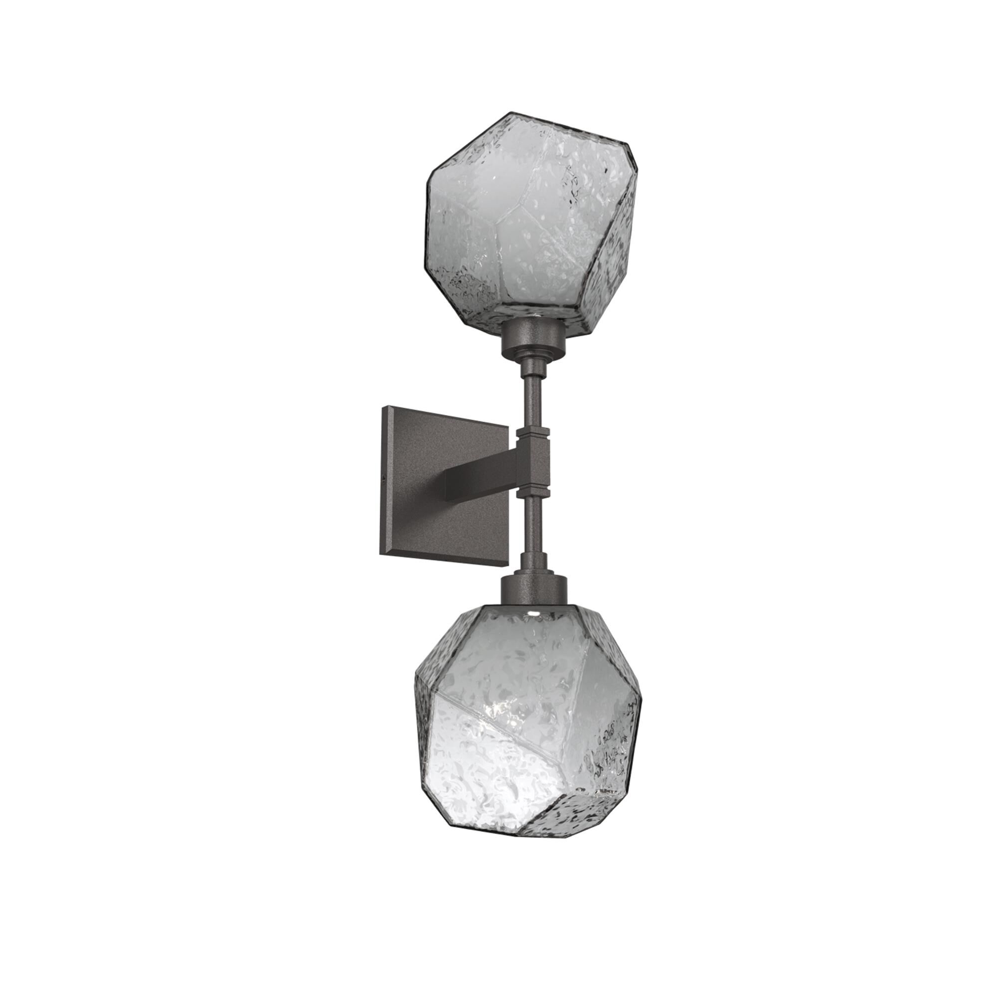Shown in Graphite finish and Smoke Blown glass