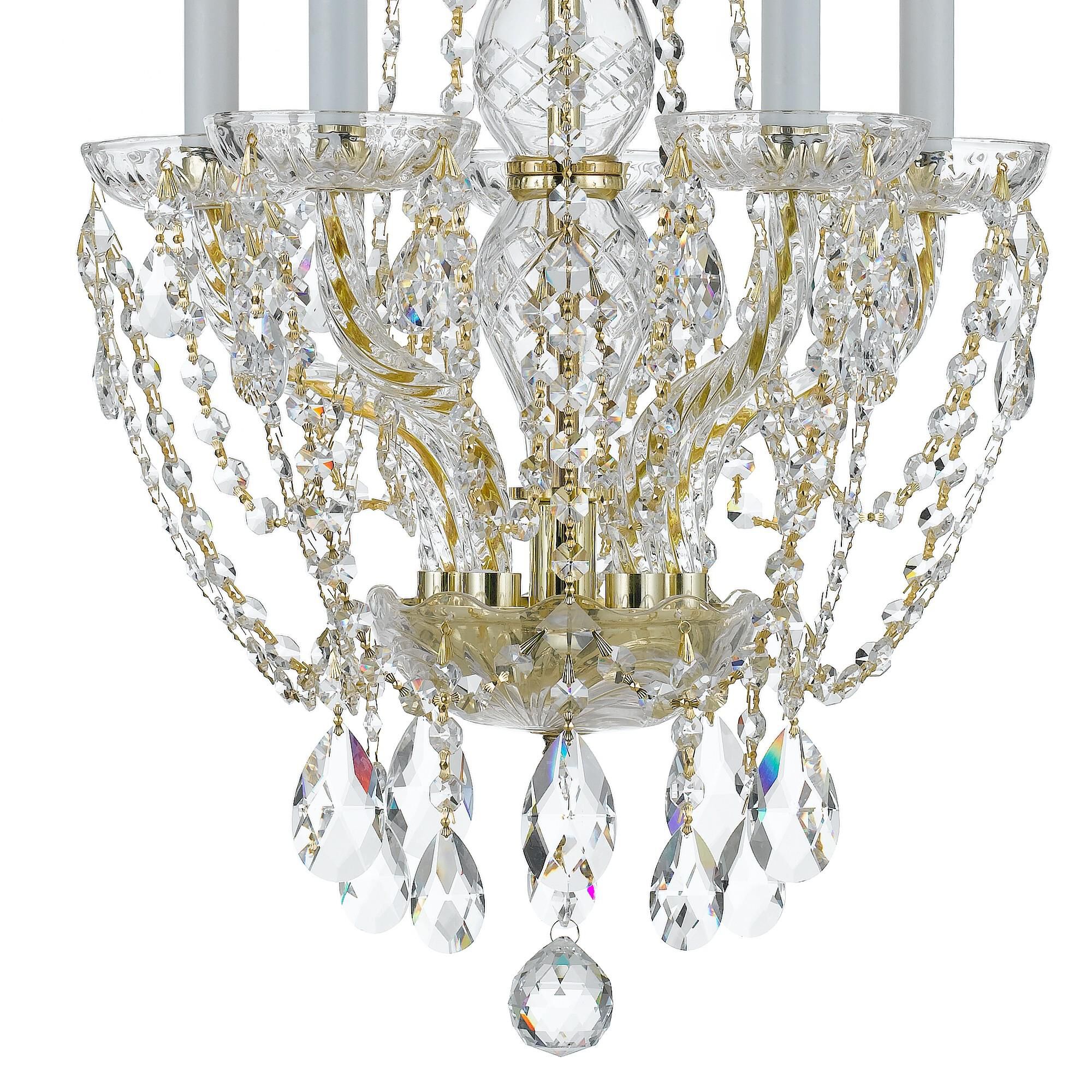 Traditional Crystal 14 Inch 5 Light Mini Chandelier by Crystorama
