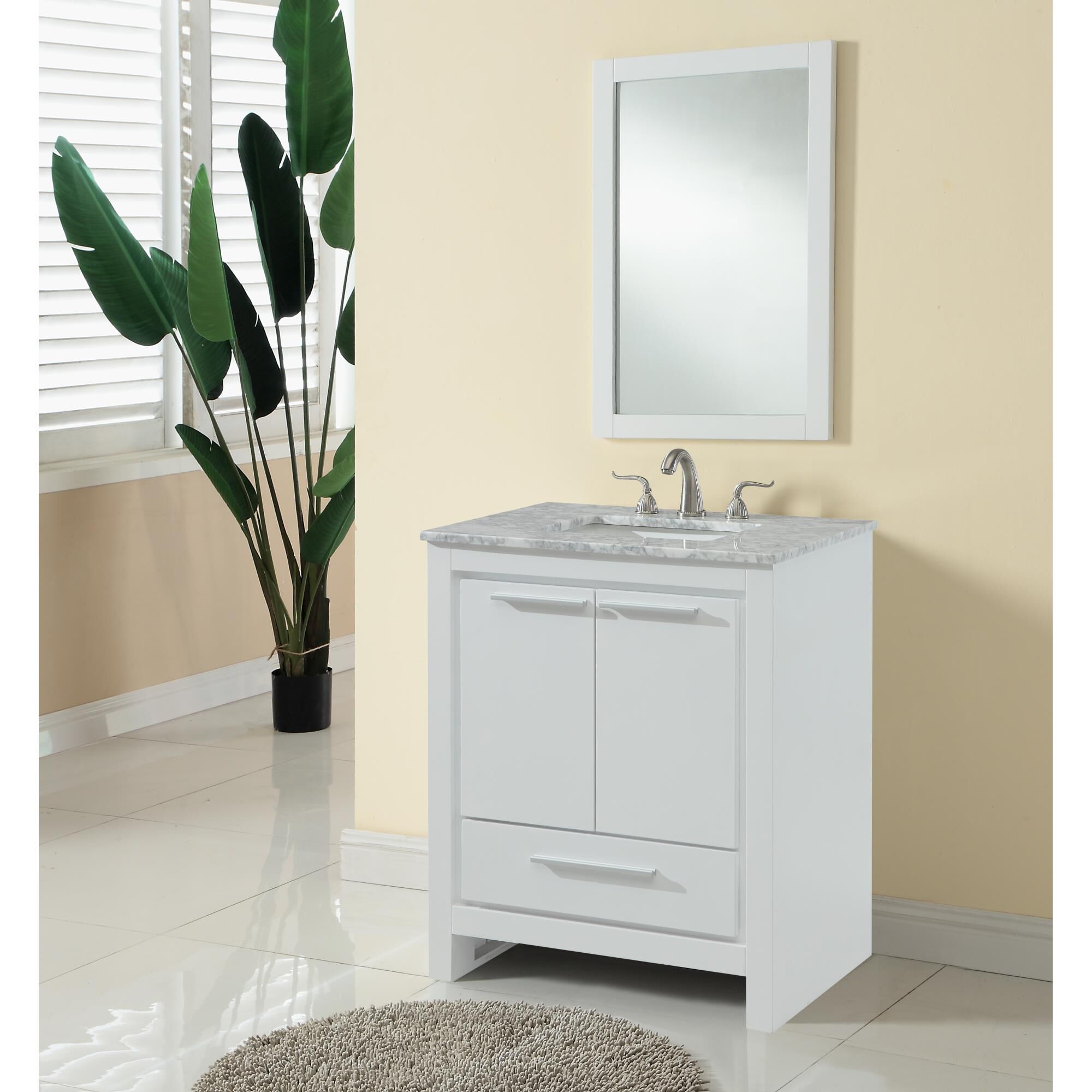 Shown in White finish