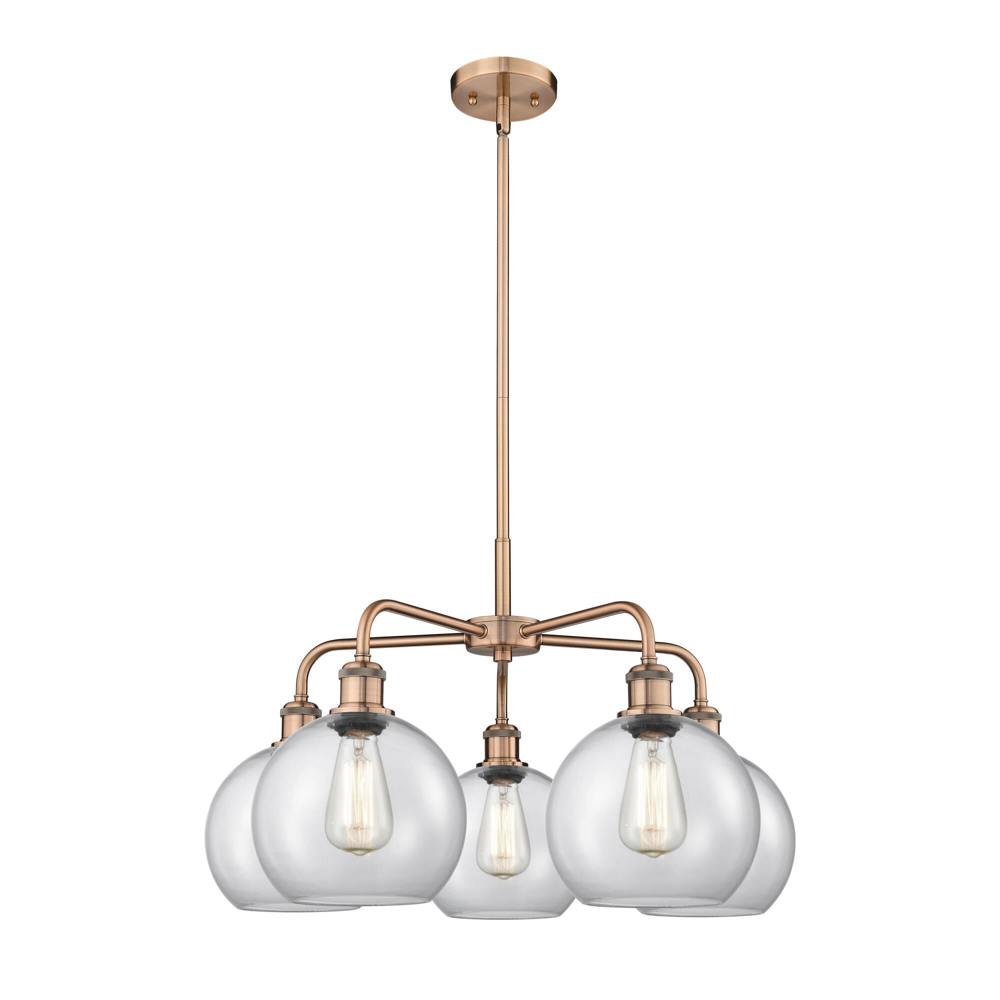 Shown in Antique Copper finish and Clear glass