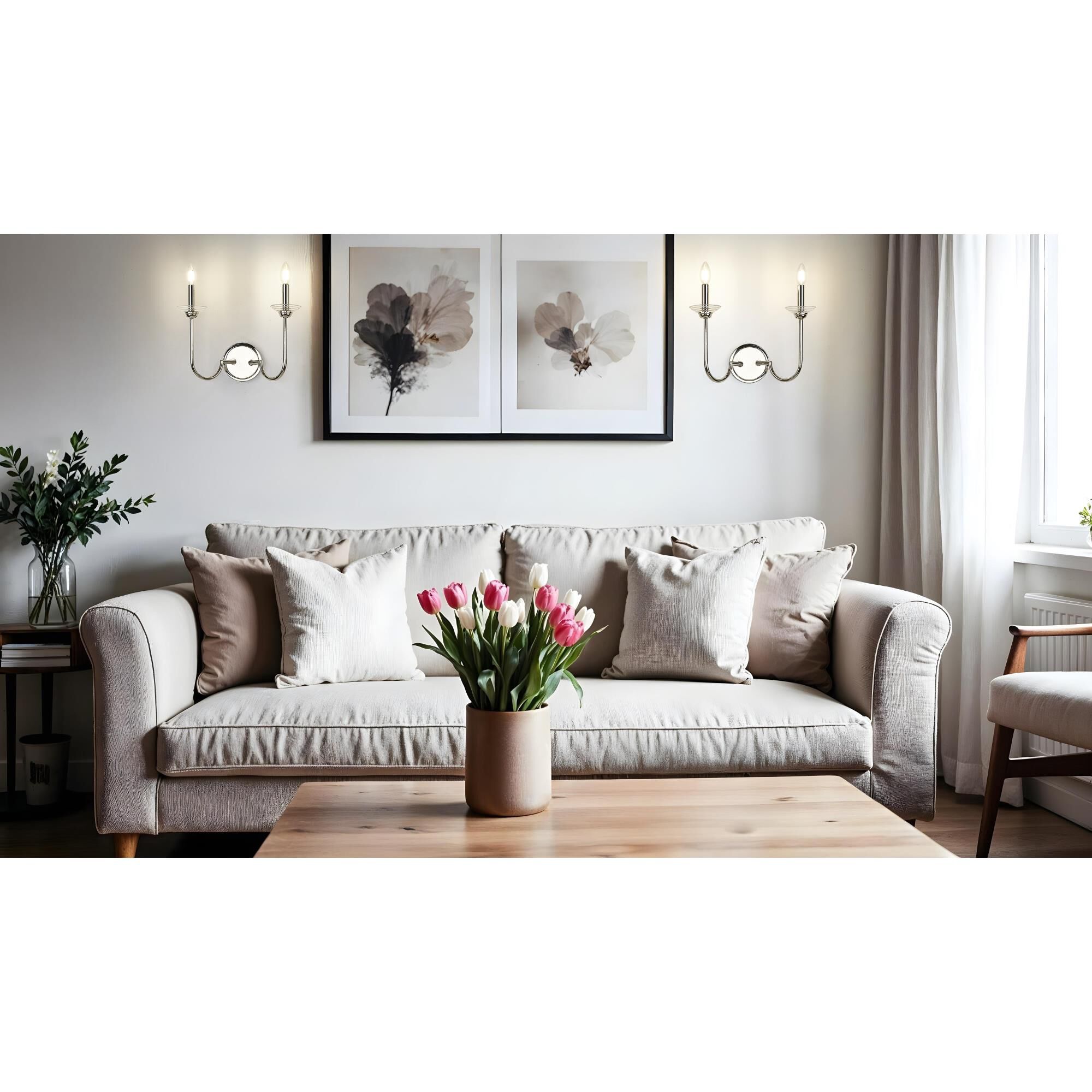 Shown in Polished Nickel finish and Clear Ribbed glass and Clear Ribbed shade