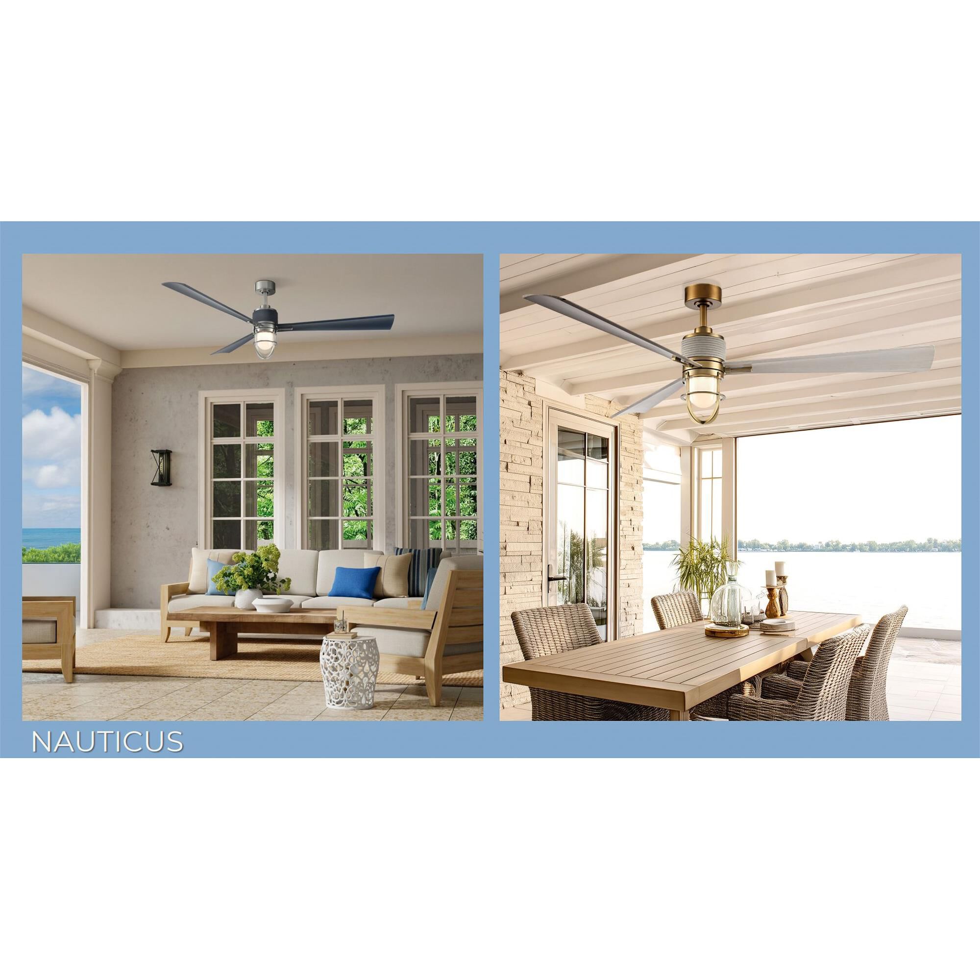 Nauticus 65 Inch Ceiling Fan with Light Kit,