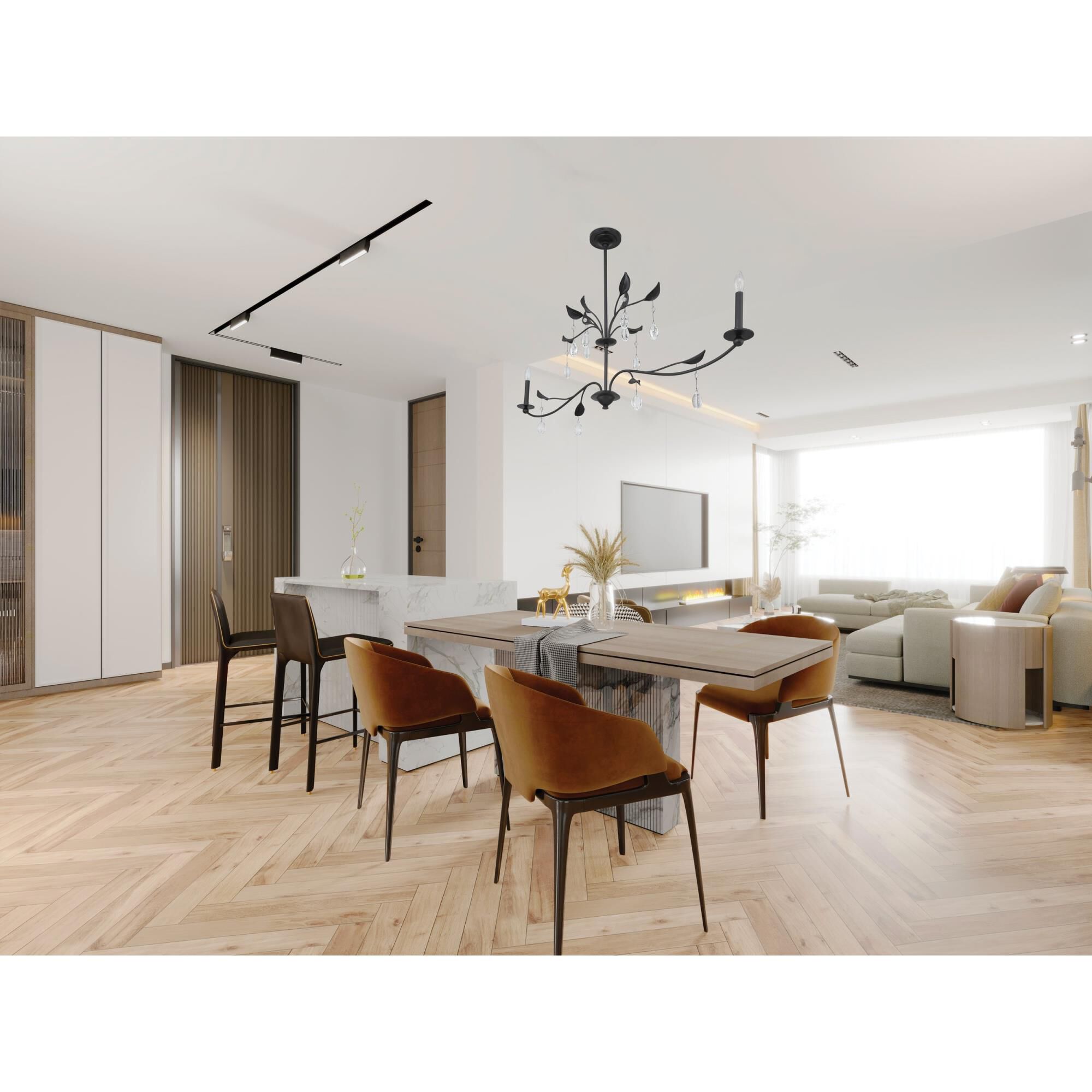 Shown in Textured Black finish and White shade