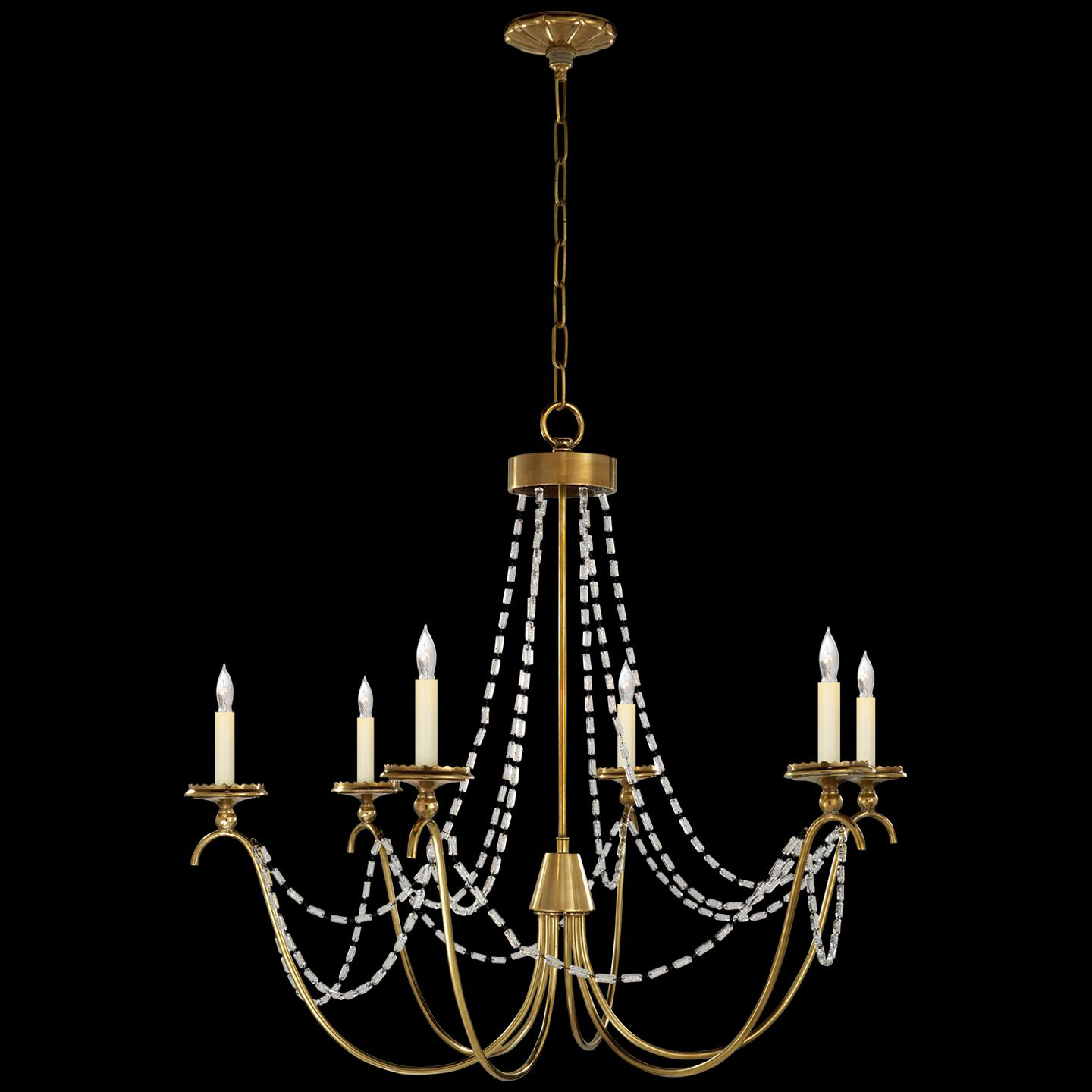 Chapman & Myers Marigot 33 Inch 6 Light Chandelier by Visual Comfort Signature Collection