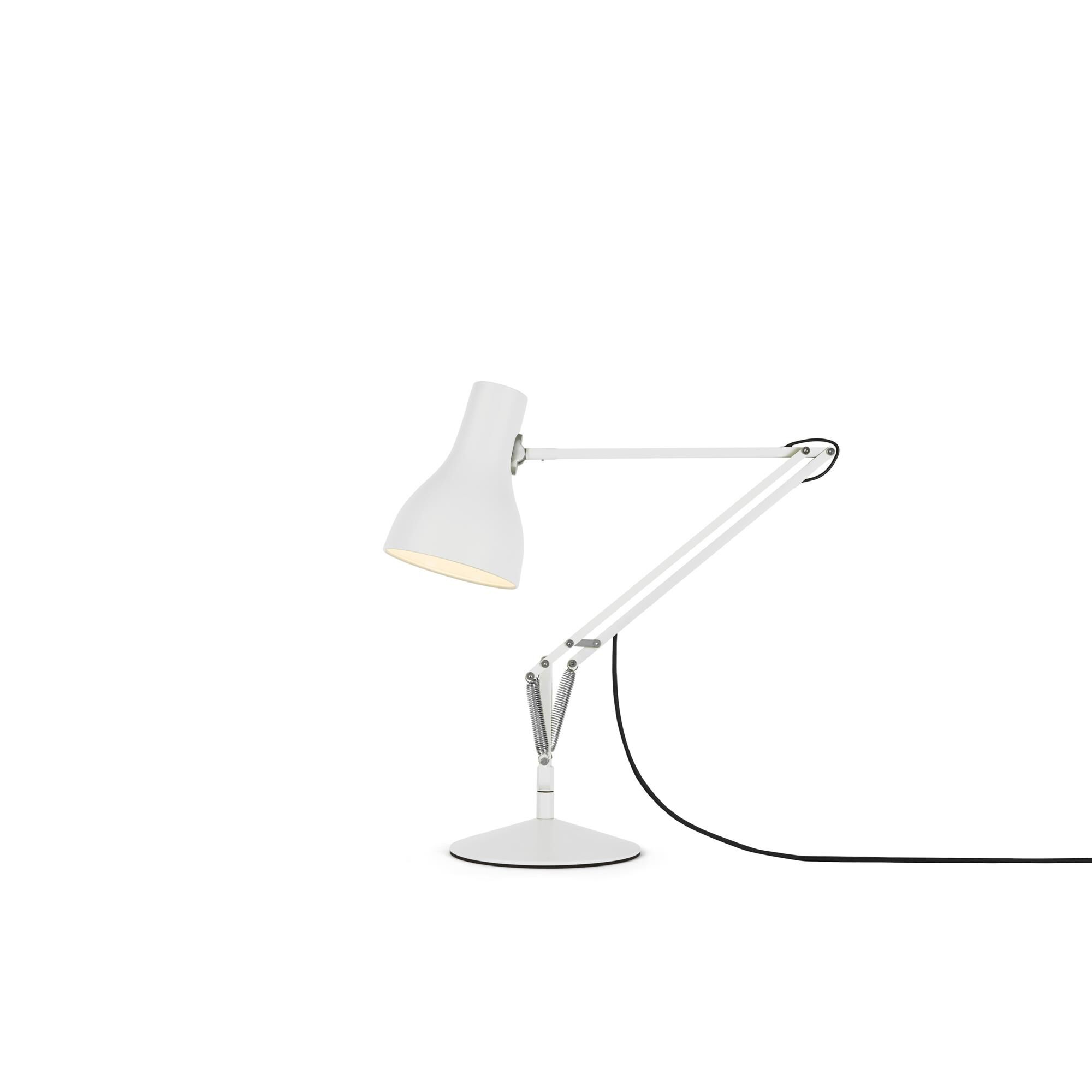 Shown in Alpine White finish and Aluminum shade