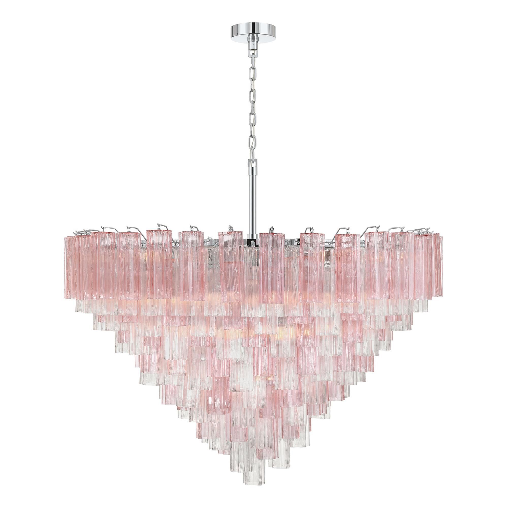Shown in Polished Chrome finish and Tronchi Glass crystal