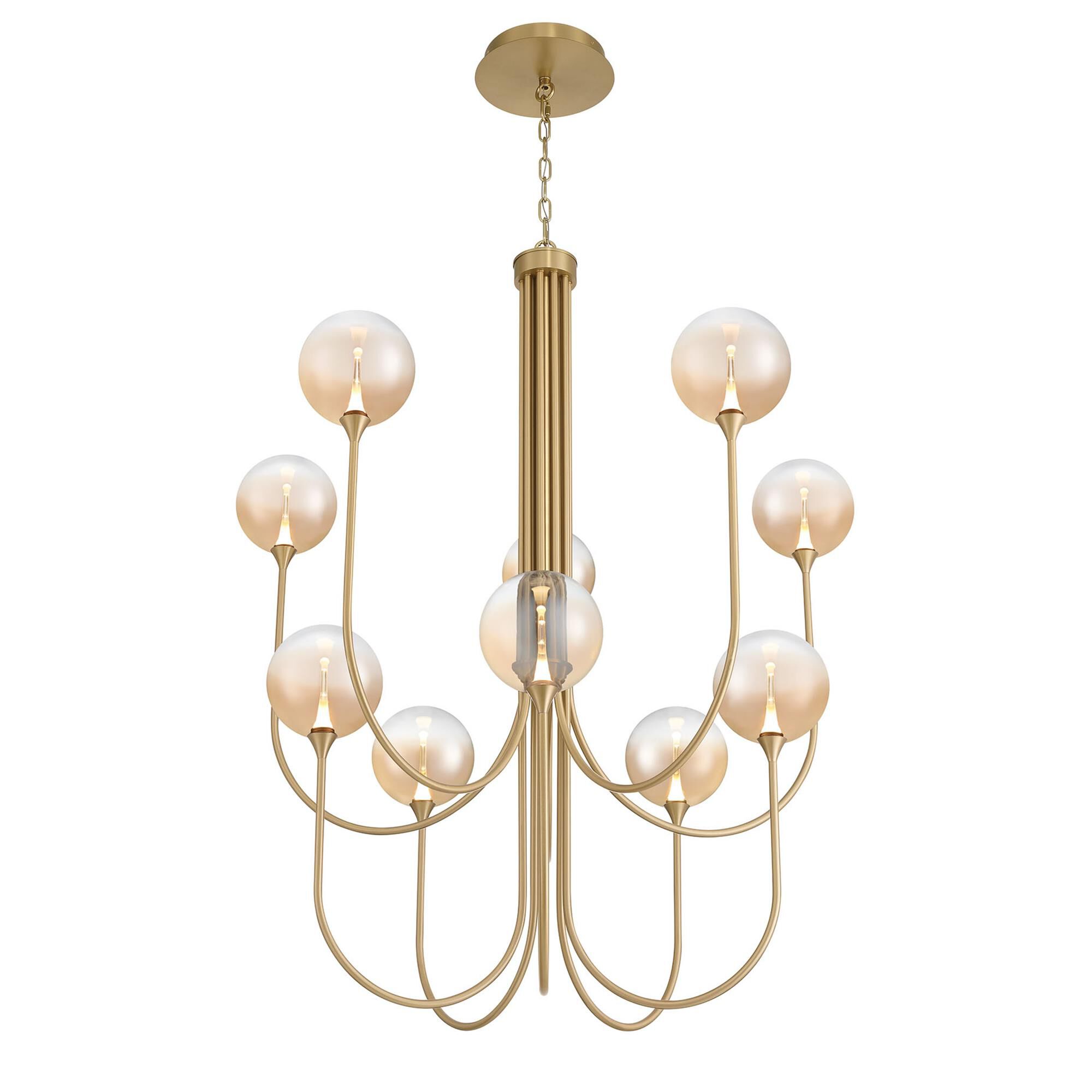 Shown in Gold finish and Amber glass