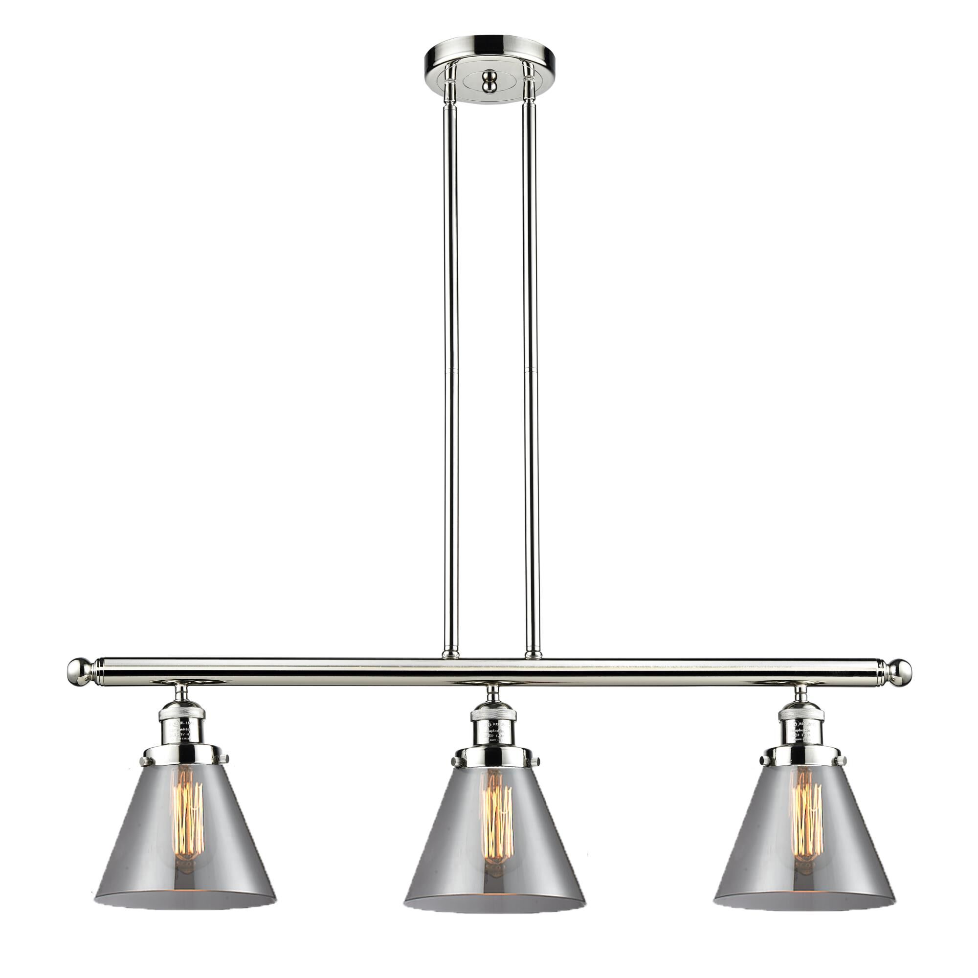 Bruno Marashlian Large Cone 36 Inch 3 Light Linear Suspension Light by Innovations Lighting