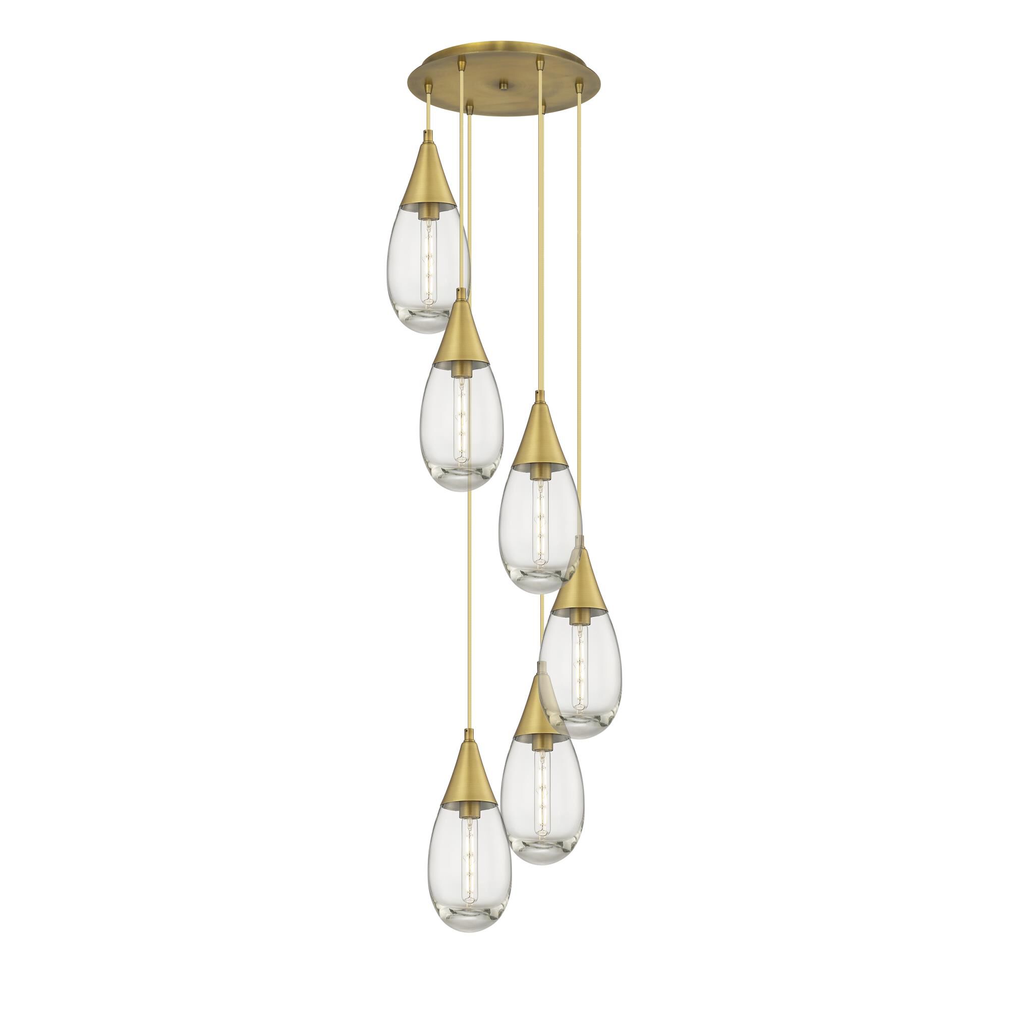 Shown in Brushed Brass finish and Clear glass and Clear Glass shade