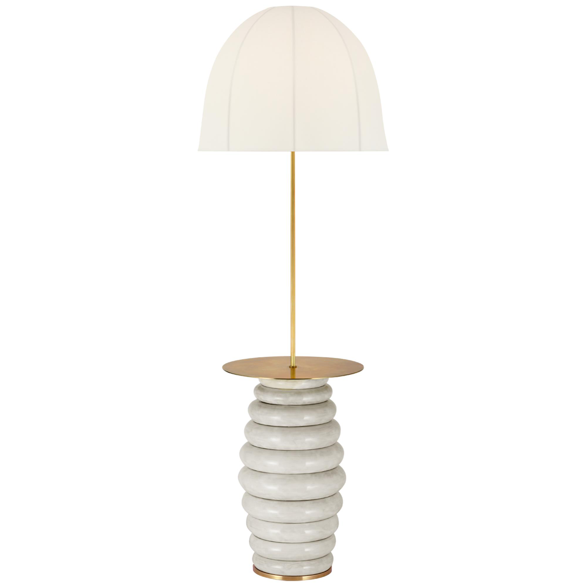 Shown in Antiqued White finish and Domed Linen shade