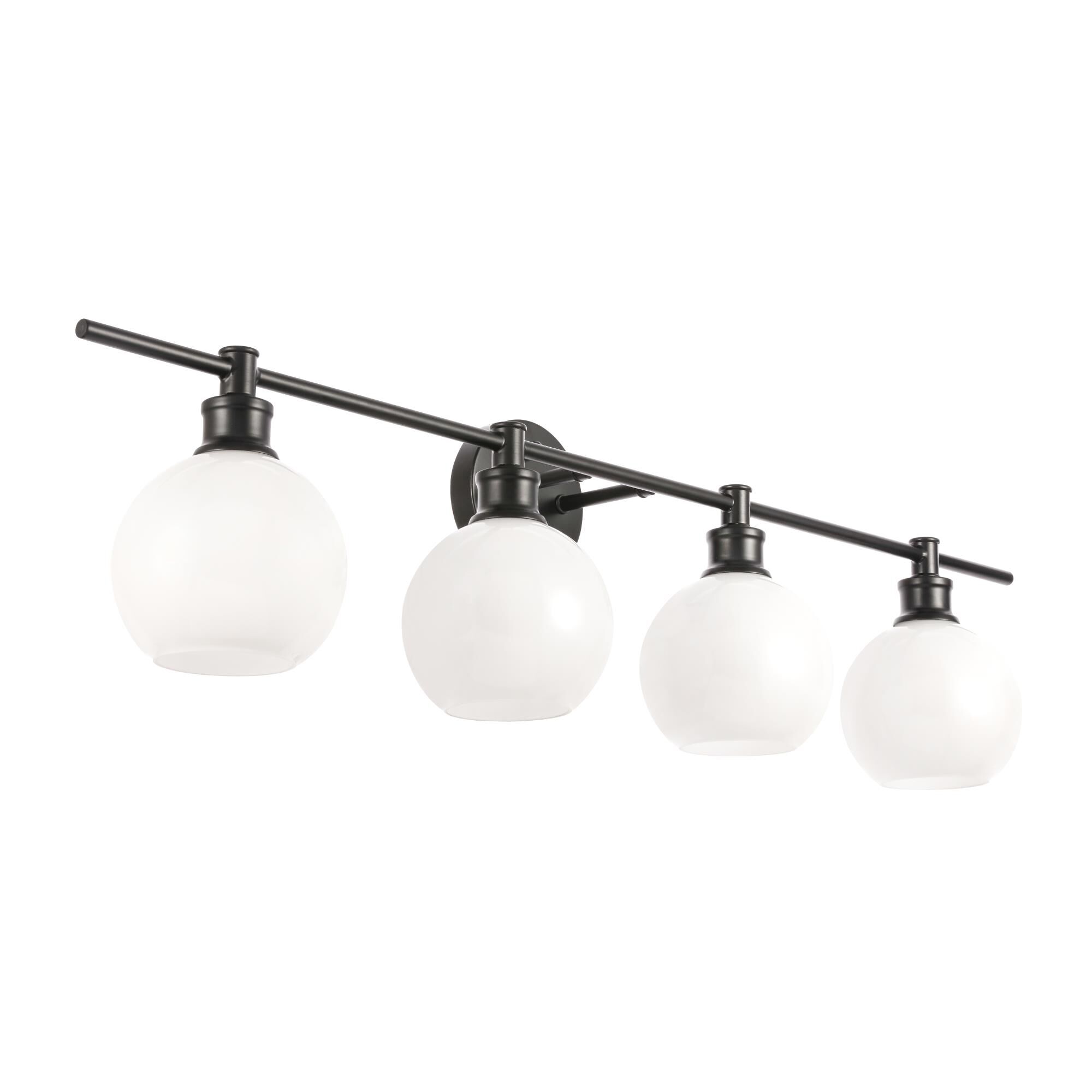 Shown in Black finish and Frosted White  glass