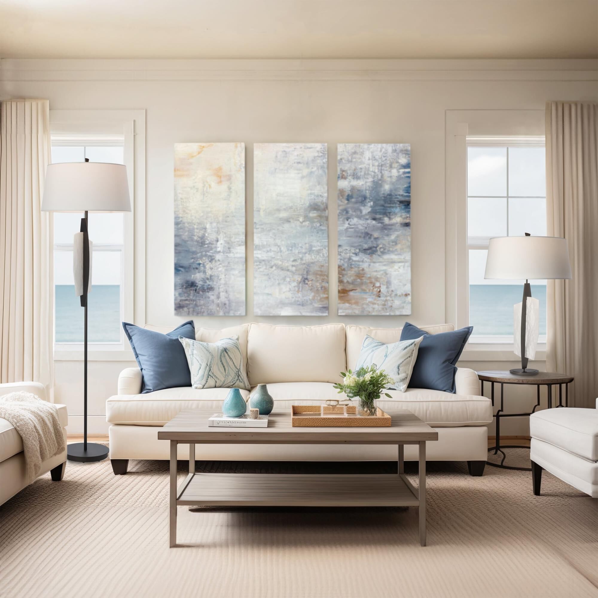 Shown in Oil Rubbed Bronze finish and Natural Anna shade and White accent