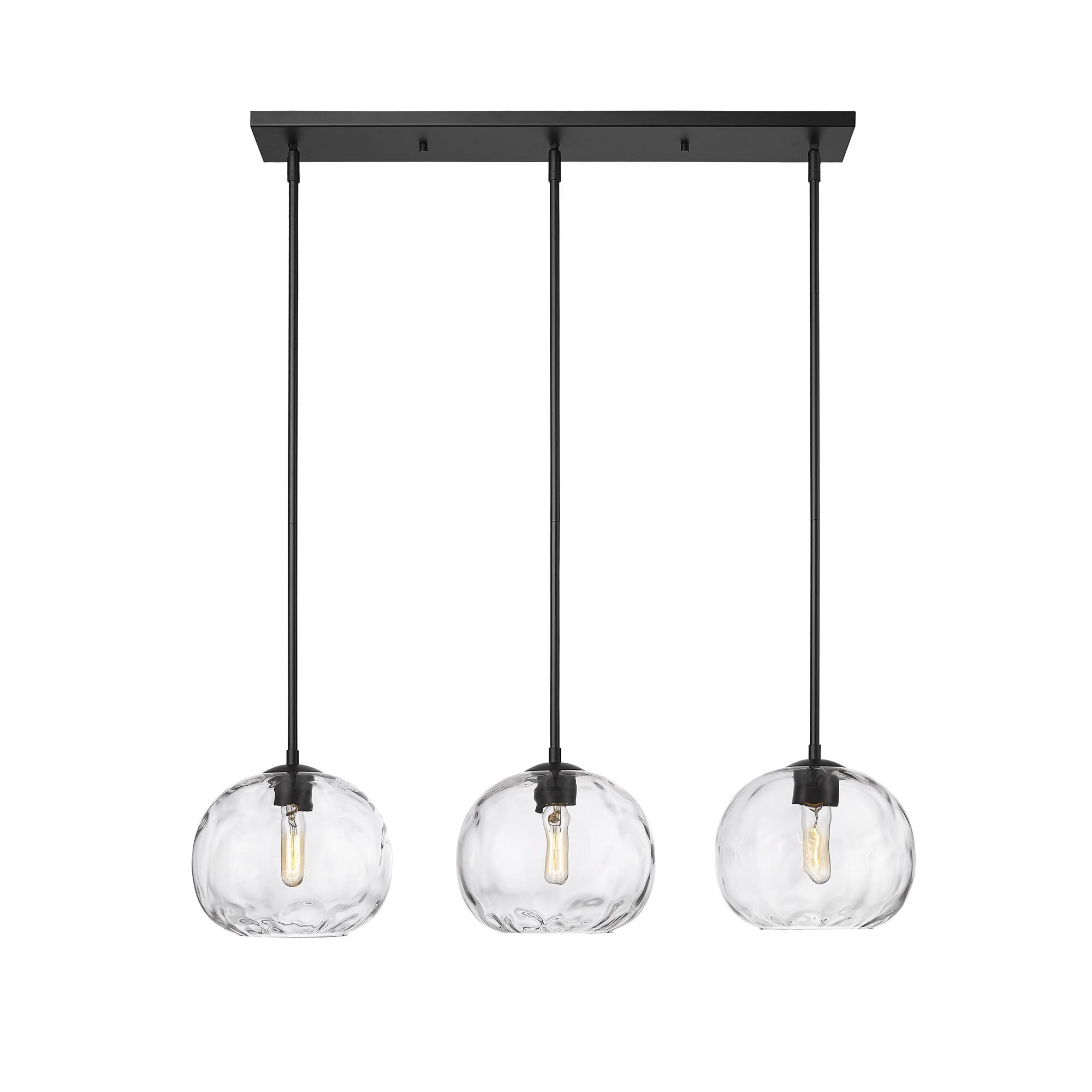 Shown in Matte Black finish and Clear glass and Clear shade