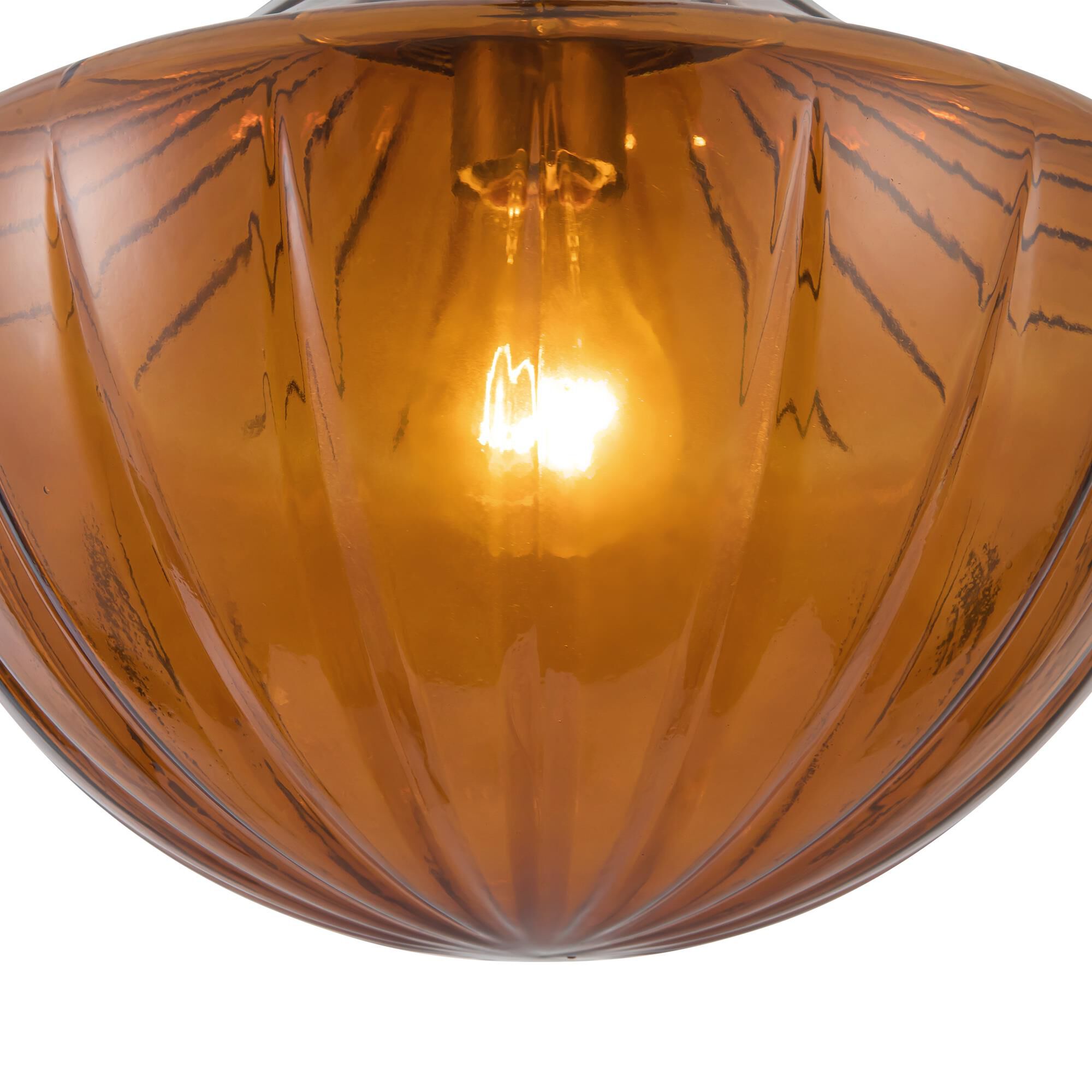 Shown in Matte Black finish and Amber Ribbed glass