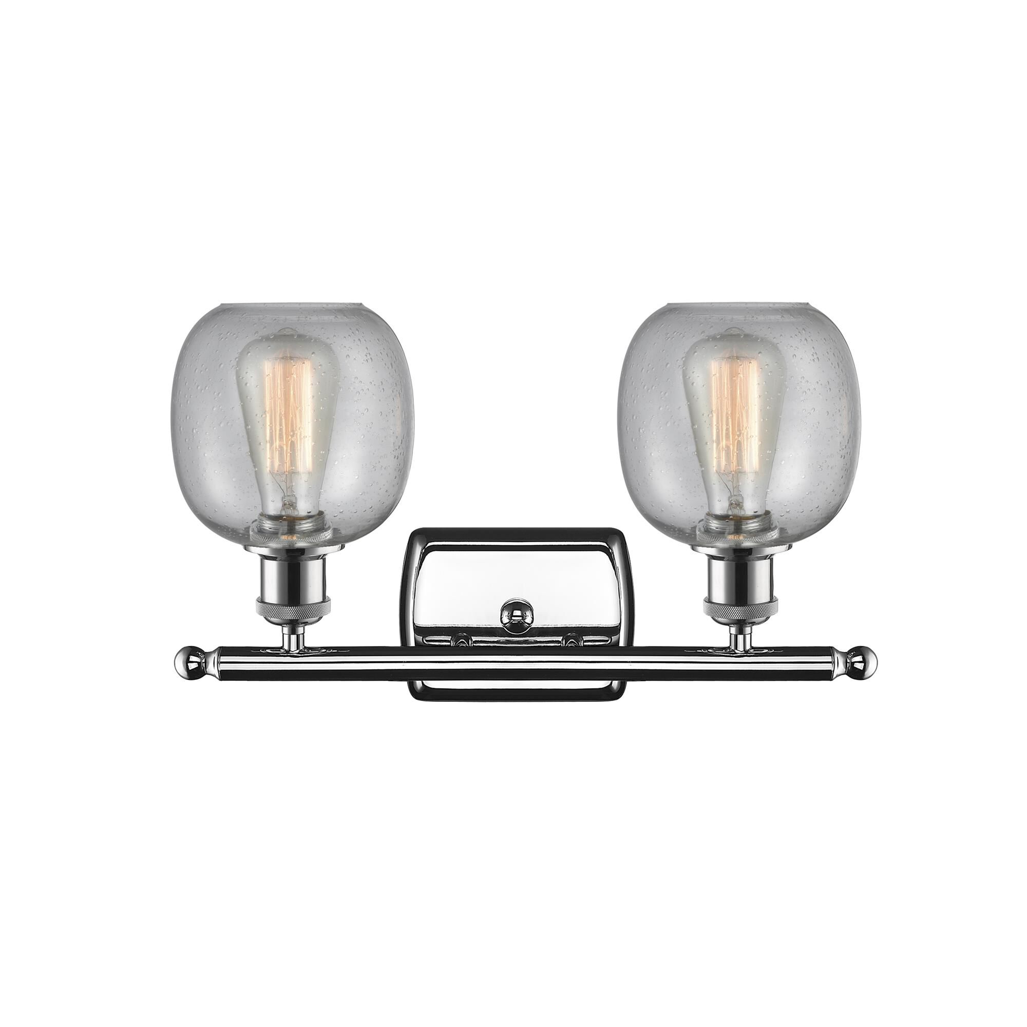 Shown in Polished Chrome finish and Clear Seedy glass