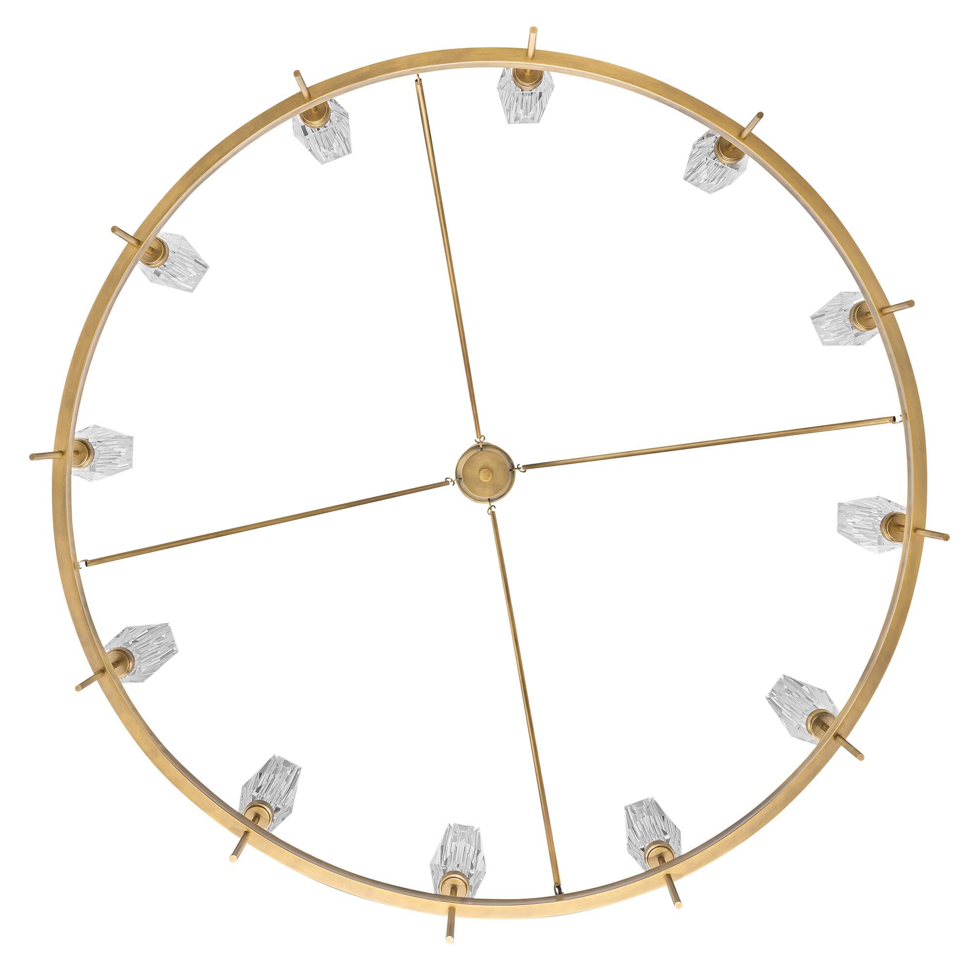 Shown in Heritage Brass finish and Faceted Clear Crystal glass