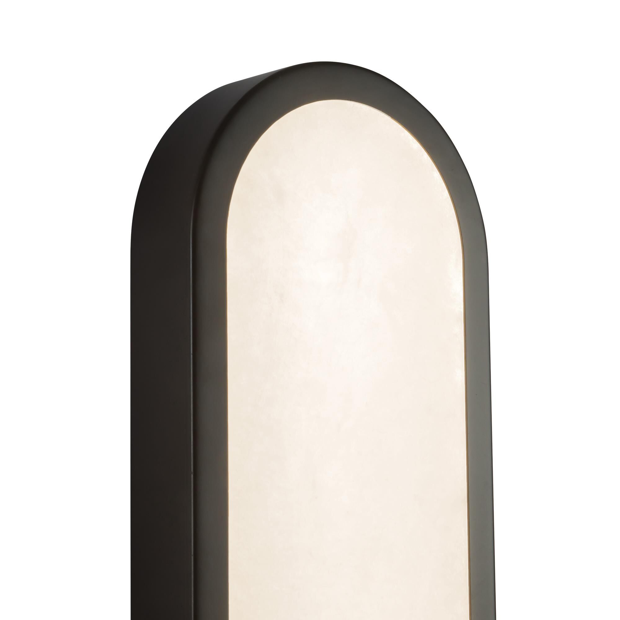 Shown in Matte Black finish and Alabaster glass